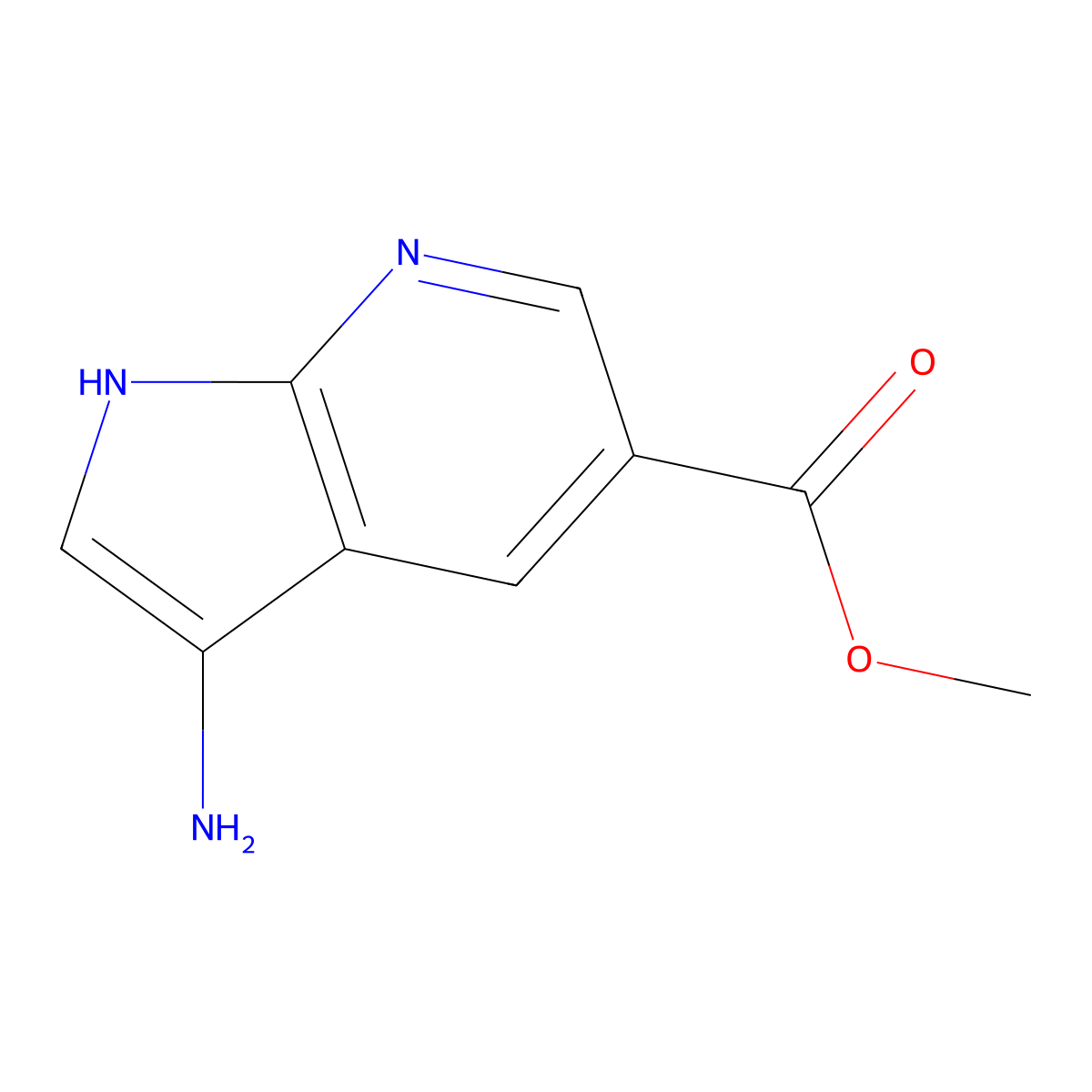 methyl 3-amino-1H-pyrrolo[2,3-b]pyridine-5-carboxylate molecular structure, CAS 1190322-62-3