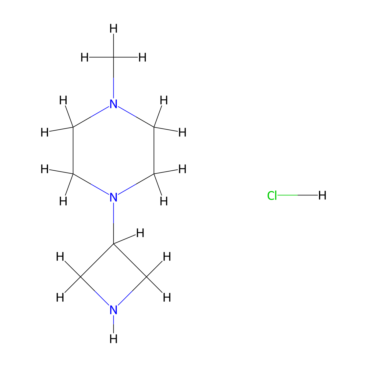 1-(Azetidin-3-yl)-4-methylpiperazine hydrochloride molecular structure, CAS 1190322-64-5