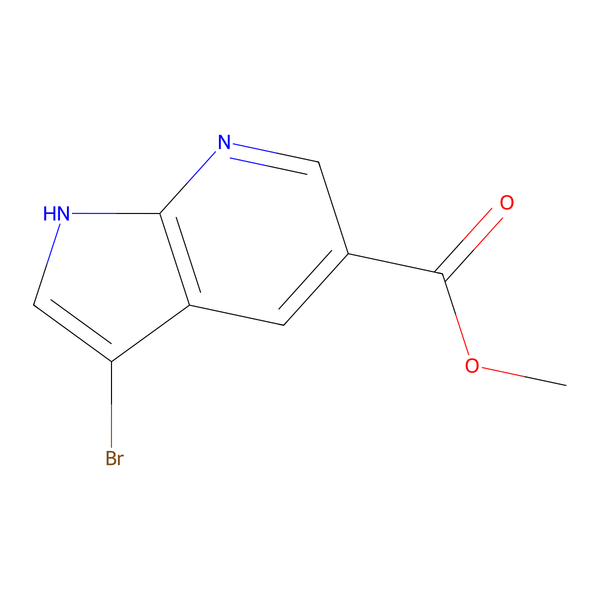 3-Bromo-7-azaindole-5-carboxylic acid methyl ester molecular structure, CAS 1190322-65-6