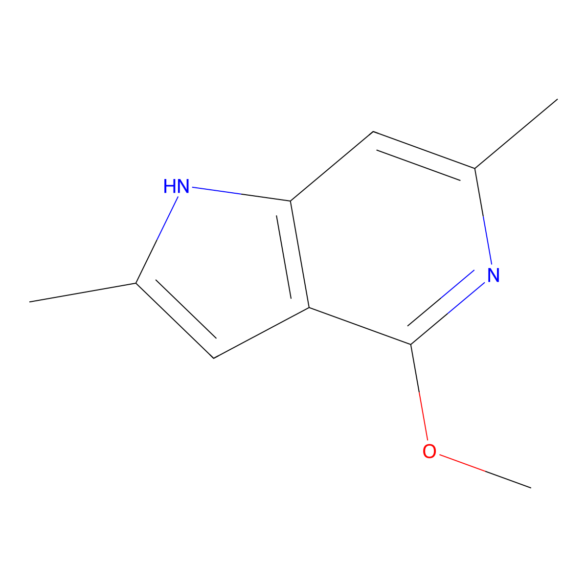 4-Methoxy-2,6-dimethyl-1H-pyrrolo[3,2-c]pyridine molecular structure, CAS 1190322-66-7