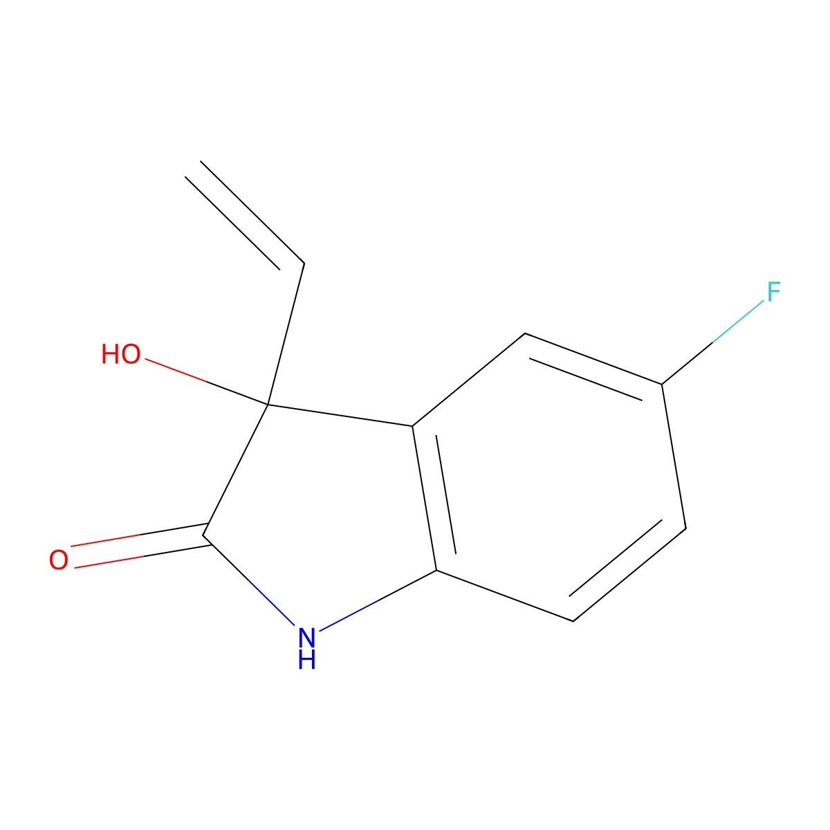 5-Fluoro-3-hydroxy-3-vinylindolin-2-one molecular structure, CAS 1190322-69-0