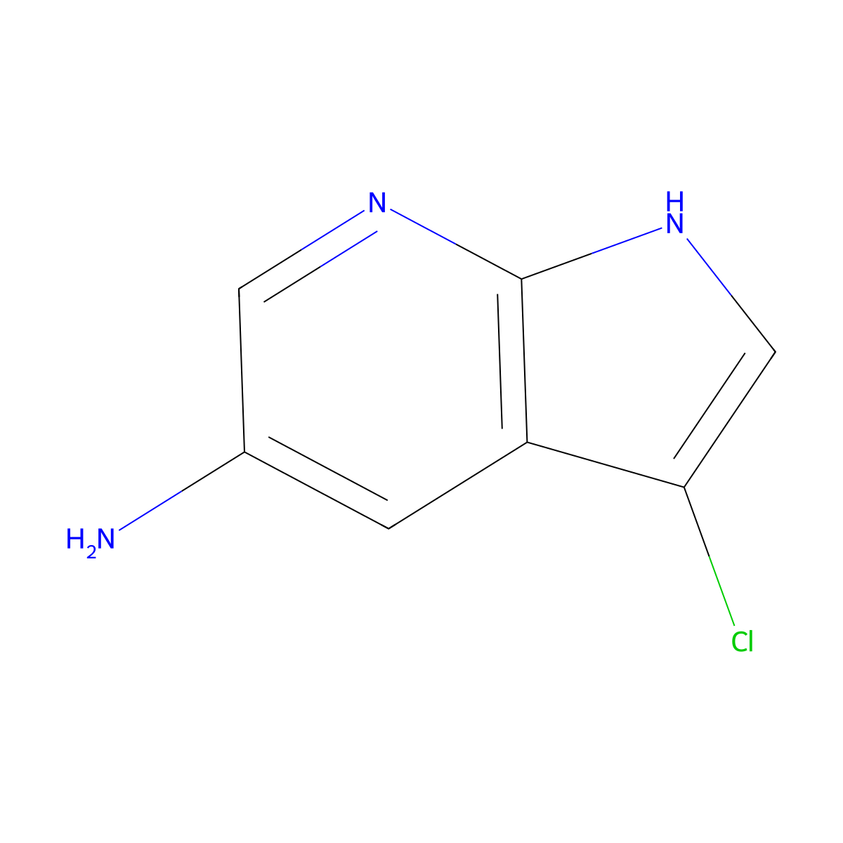 3-chloro-1H-pyrrolo[2,3-b]pyridin-5-amine molecular structure, CAS 1190322-70-3
