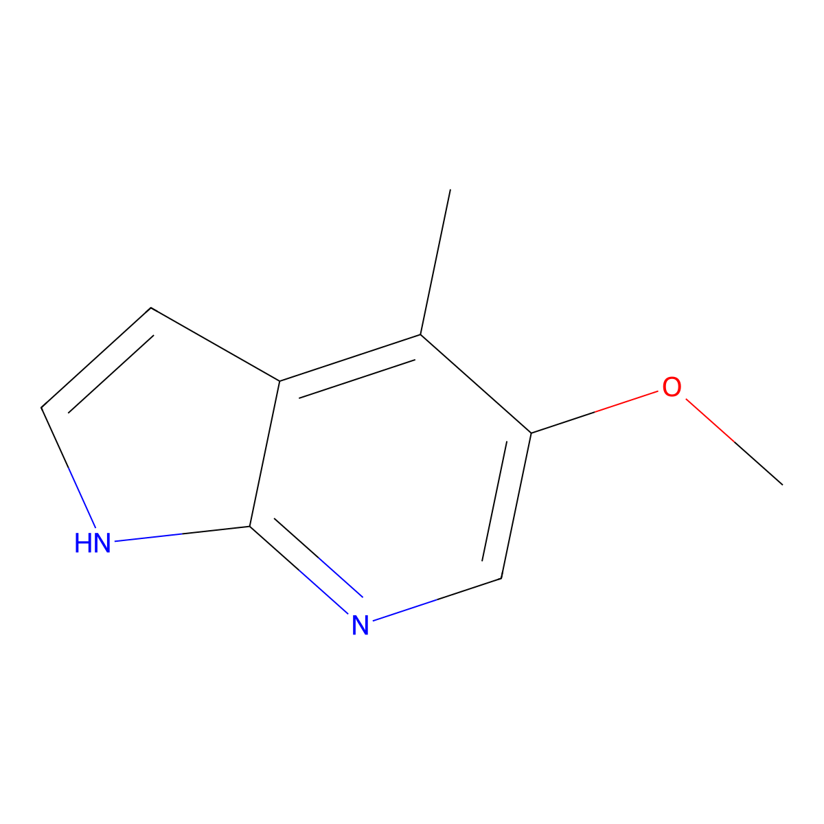 5-methoxy-4-methyl-1H-pyrrolo[2,3-b]pyridine molecular structure, CAS 1190322-74-7