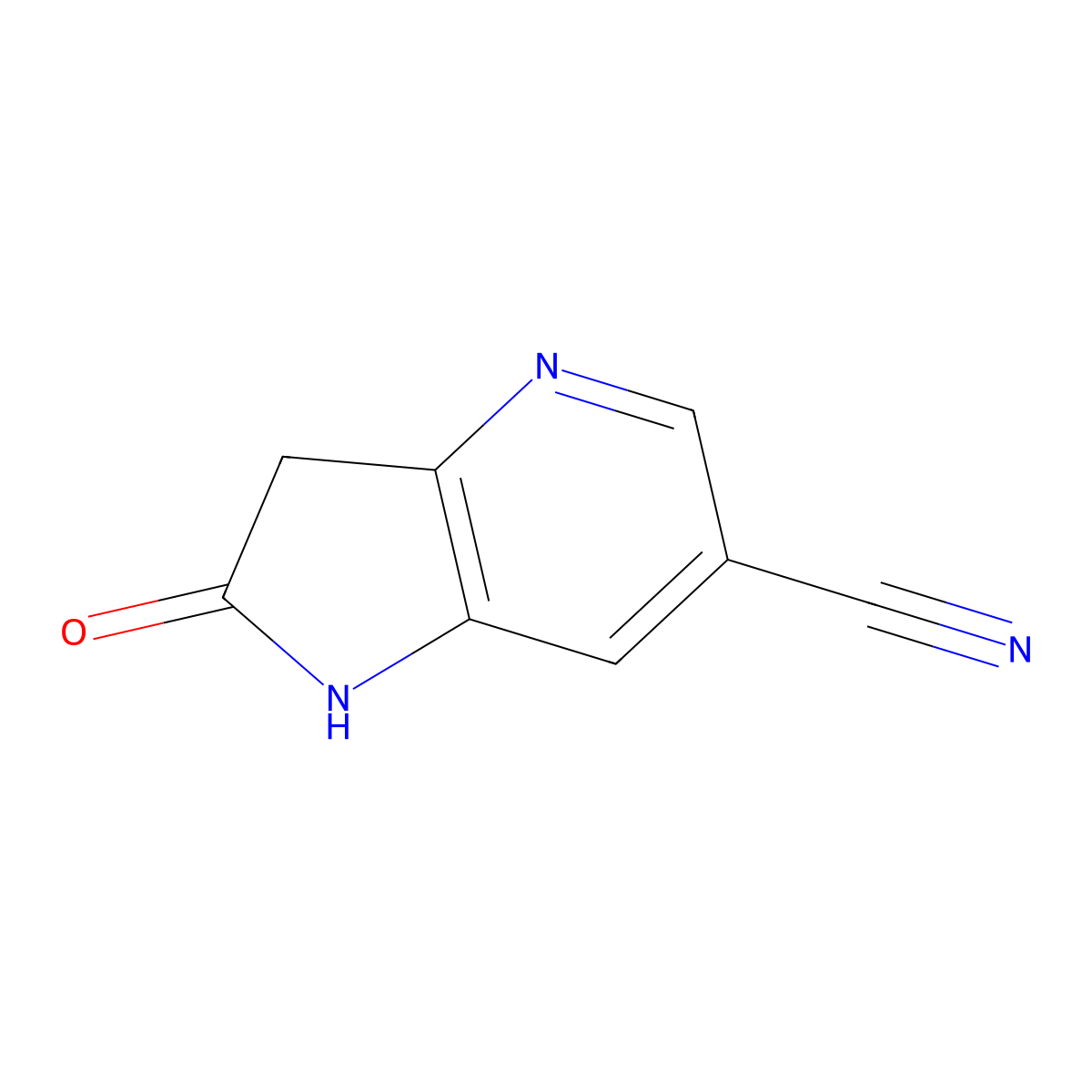 2-Oxo-2,3-dihydro-1H-pyrrolo[3,2-b]pyridine-6-carbonitrile molecular structure, CAS 1190322-82-7