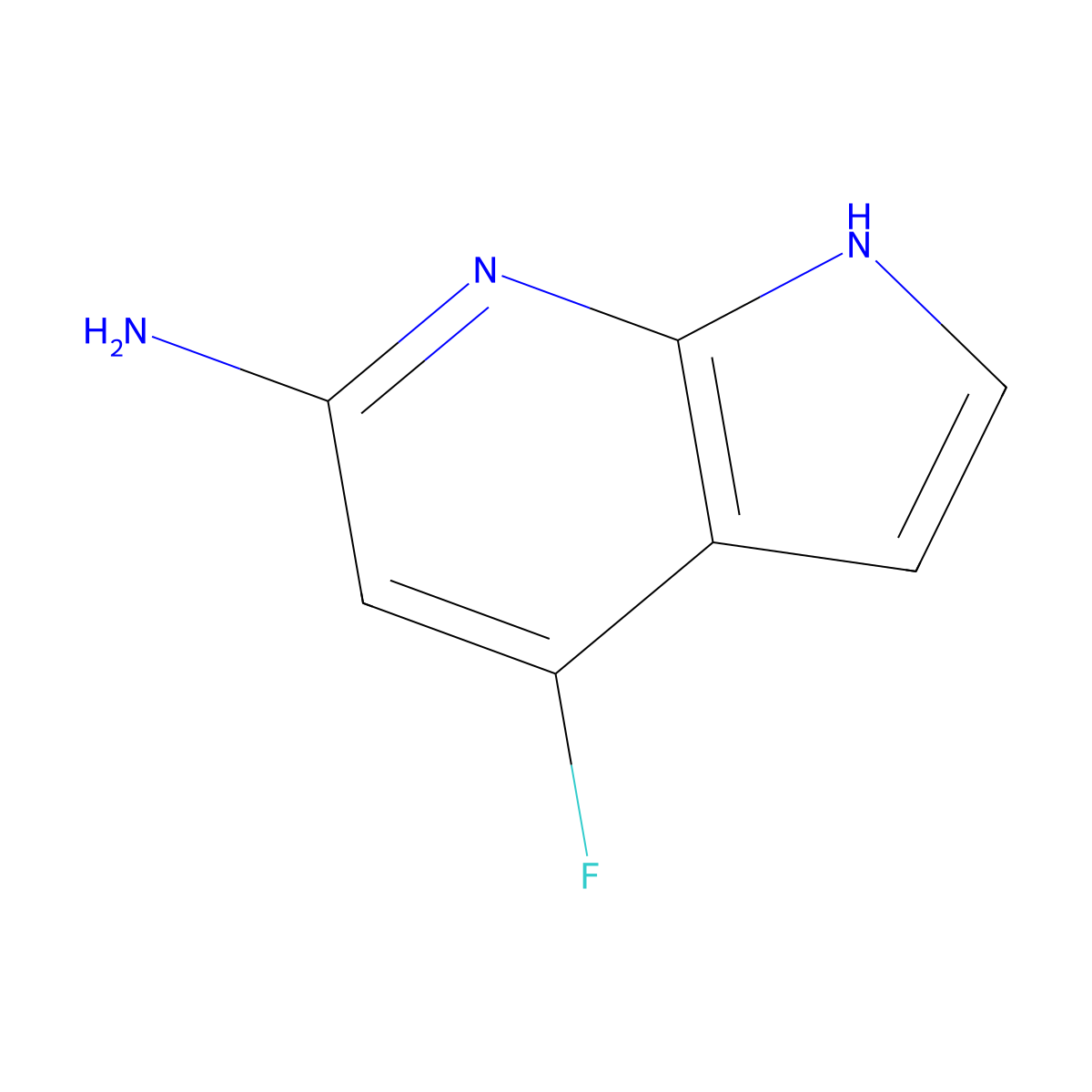 4-fluoro-1H-pyrrolo[2,3-b]pyridin-6-amine molecular structure, CAS 1190322-89-4