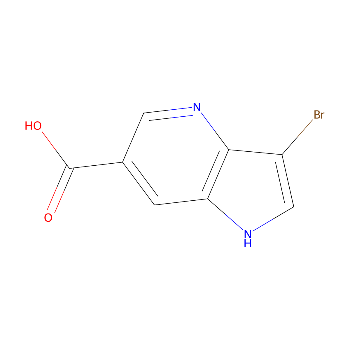 3-bromo-1H-pyrrolo[3,2-b]pyridine-6-carboxylic acid molecular structure, CAS 1190322-94-1