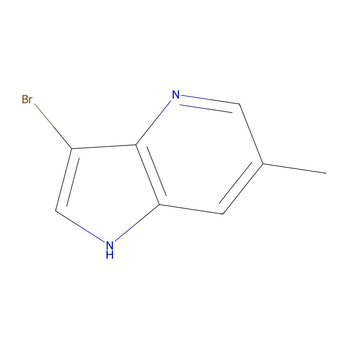 3-bromo-6-methyl-1H-pyrrolo[3,2-b]pyridine molecular structure, CAS 1190323-01-3