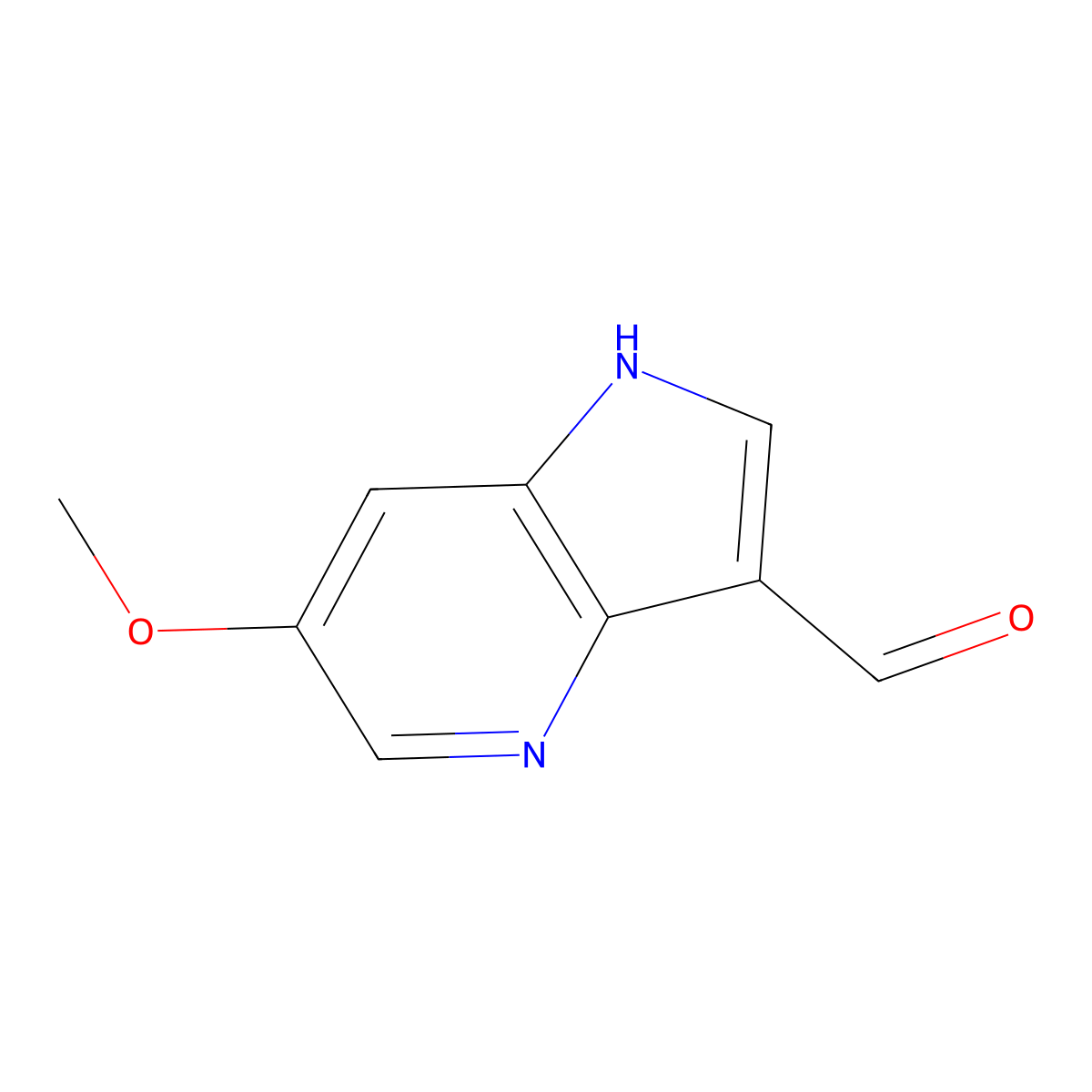 6-methoxy-1H-pyrrolo[3,2-b]pyridine-3-carbaldehyde molecular structure, CAS 1190323-05-7