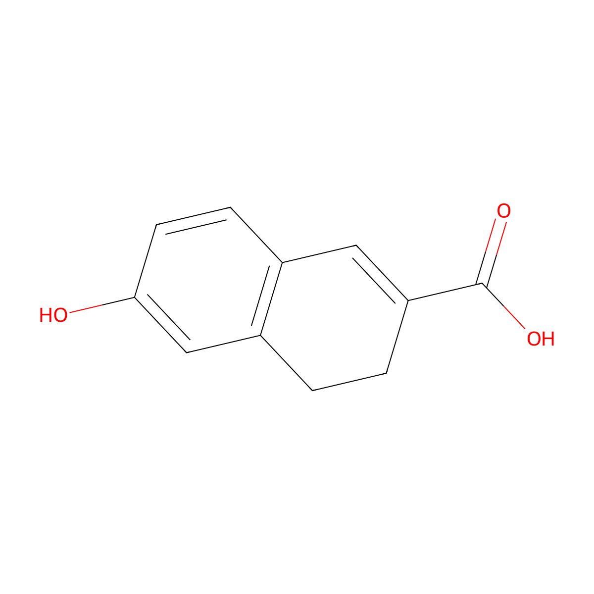 6-Hydroxy-3,4-dihydronaphthalene-2-carboxylic acid molecular structure, CAS 119034-95-6