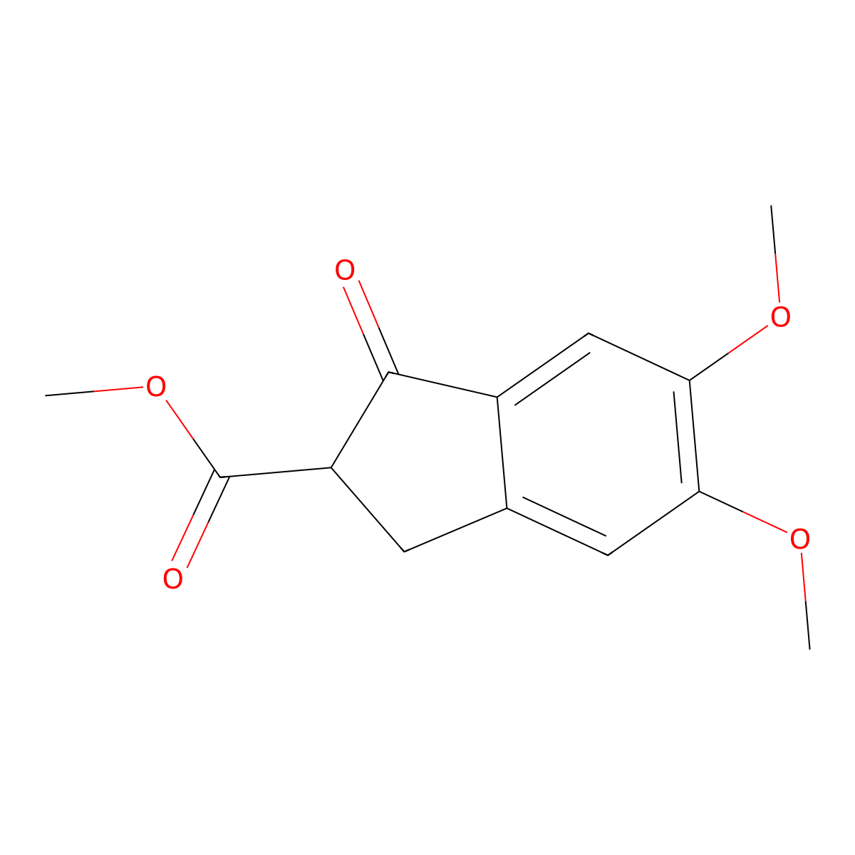 Methyl 5,6-dimethoxy-1-oxo-2,3-dihydro-1H-indene-2-carboxylate molecular structure, CAS 119035-03-9
