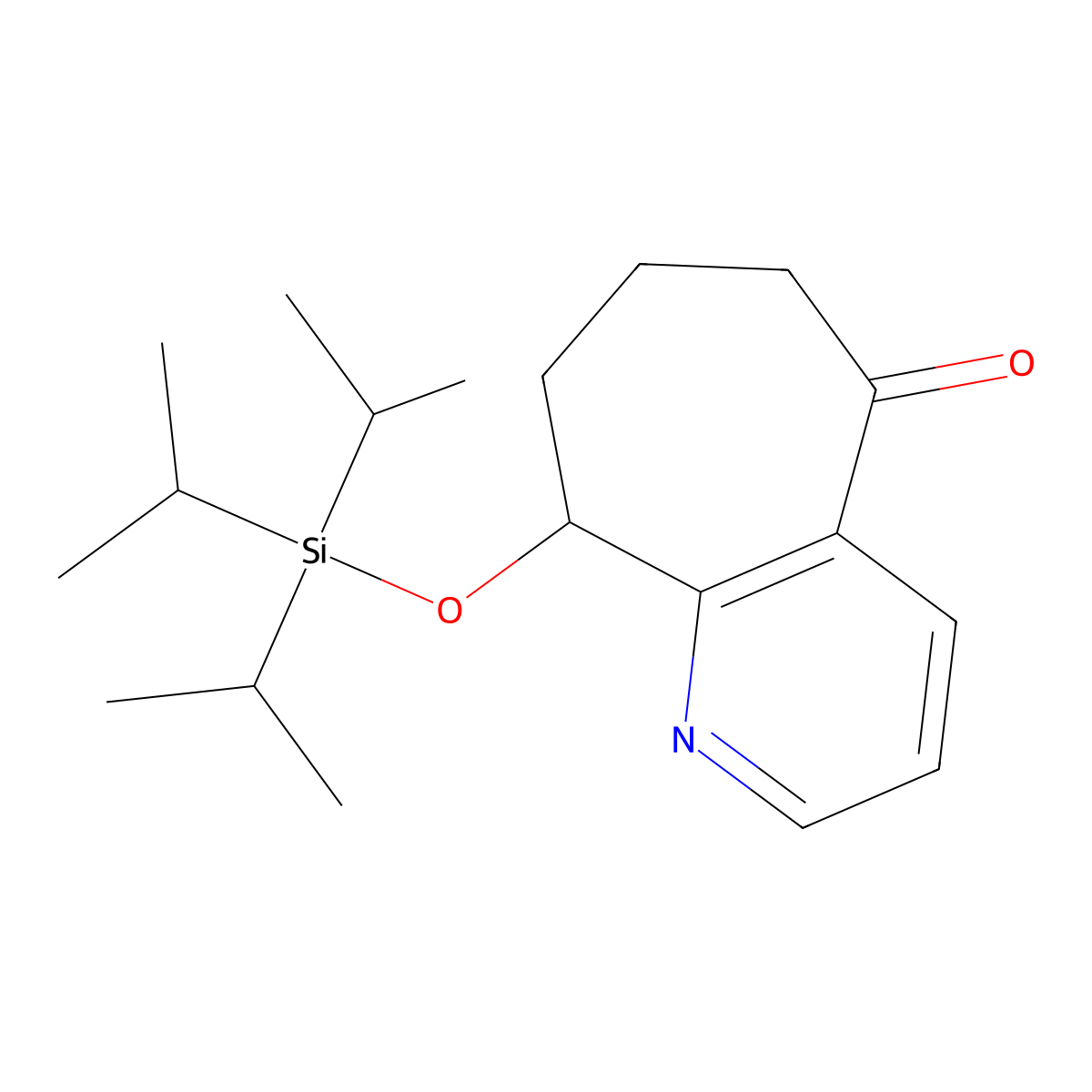 (R)-9-(triisopropylsilyloxy)-6,7,8,9-tetrahydro-5H-cyclohepta[b]pyridin-5-one molecular structure, CAS 1190363-45-1