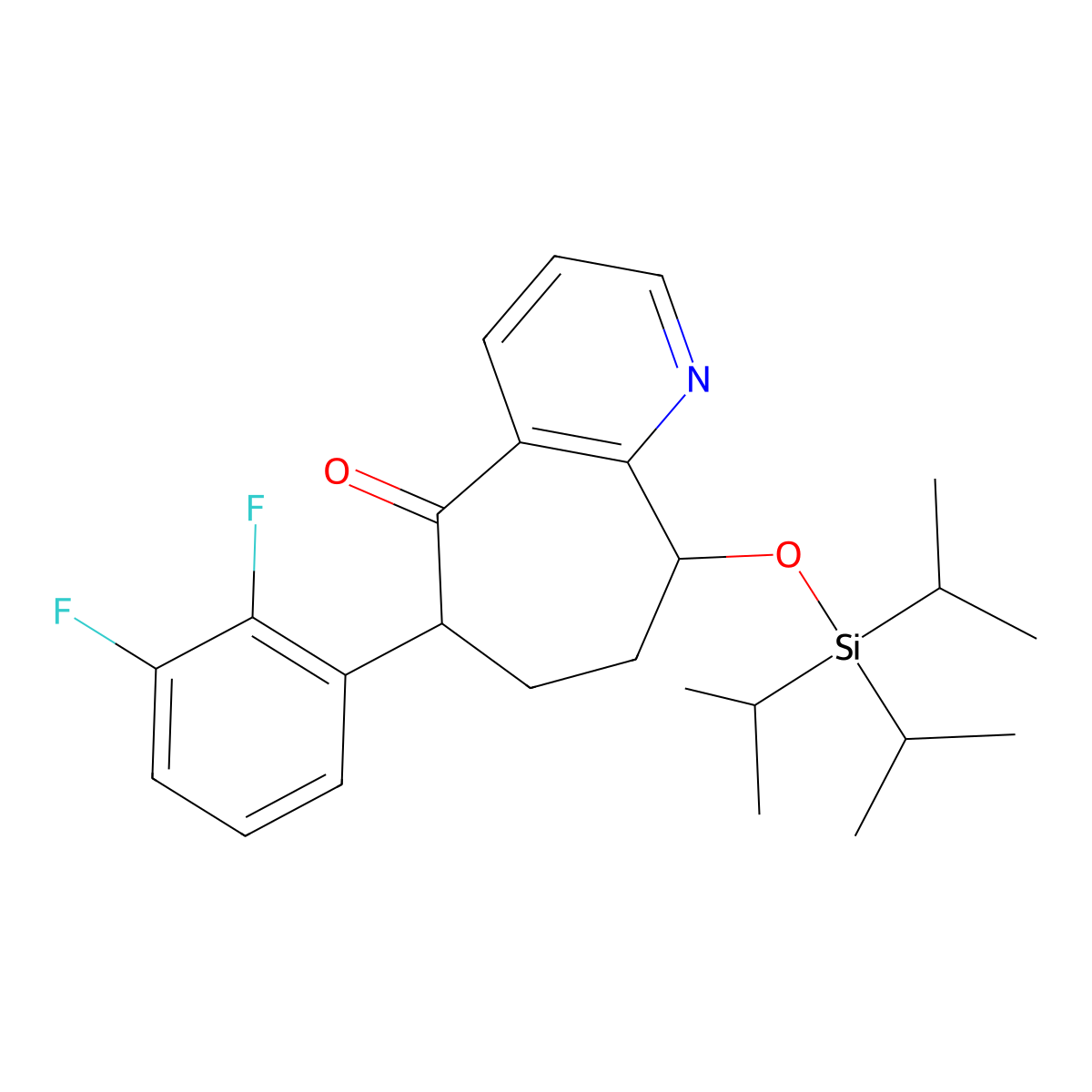 (6S,9R)-6-(2,3-Difluorophenyl)-6,7,8,9-tetrahydro-9-[[tris(1-methylethyl)silyl]oxy]-5H-cyclohepta[b]pyridin-5-one molecular structure, CAS 1190363-46-2