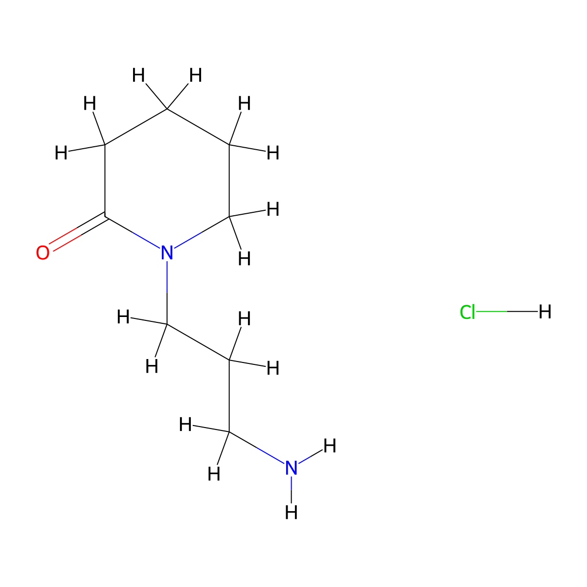 1-(3-Aminopropyl)piperidin-2-one hydrochloride molecular structure, CAS 1190380-11-0