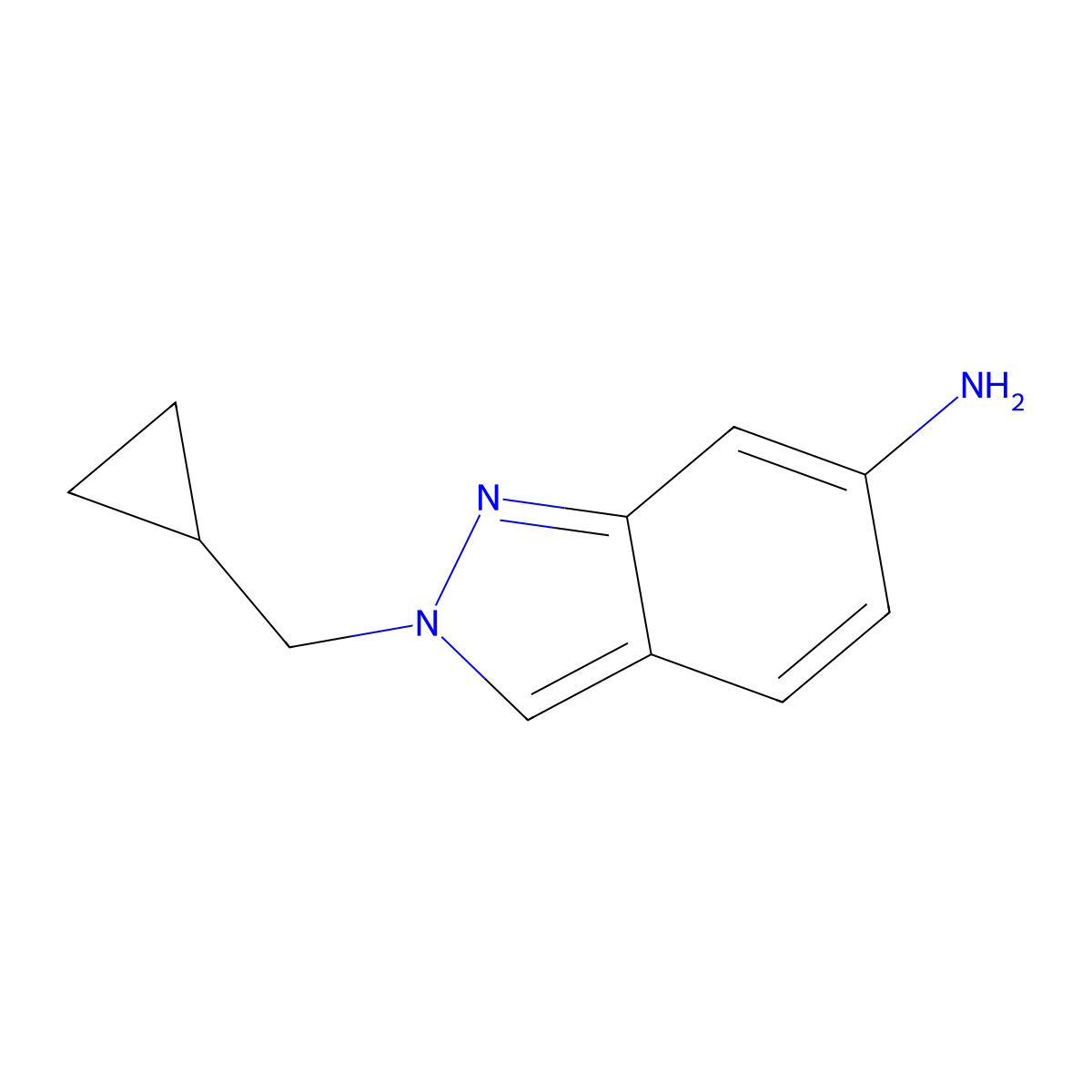 2-(Cyclopropylmethyl)-2H-indazol-6-amine molecular structure, CAS 1190380-53-0
