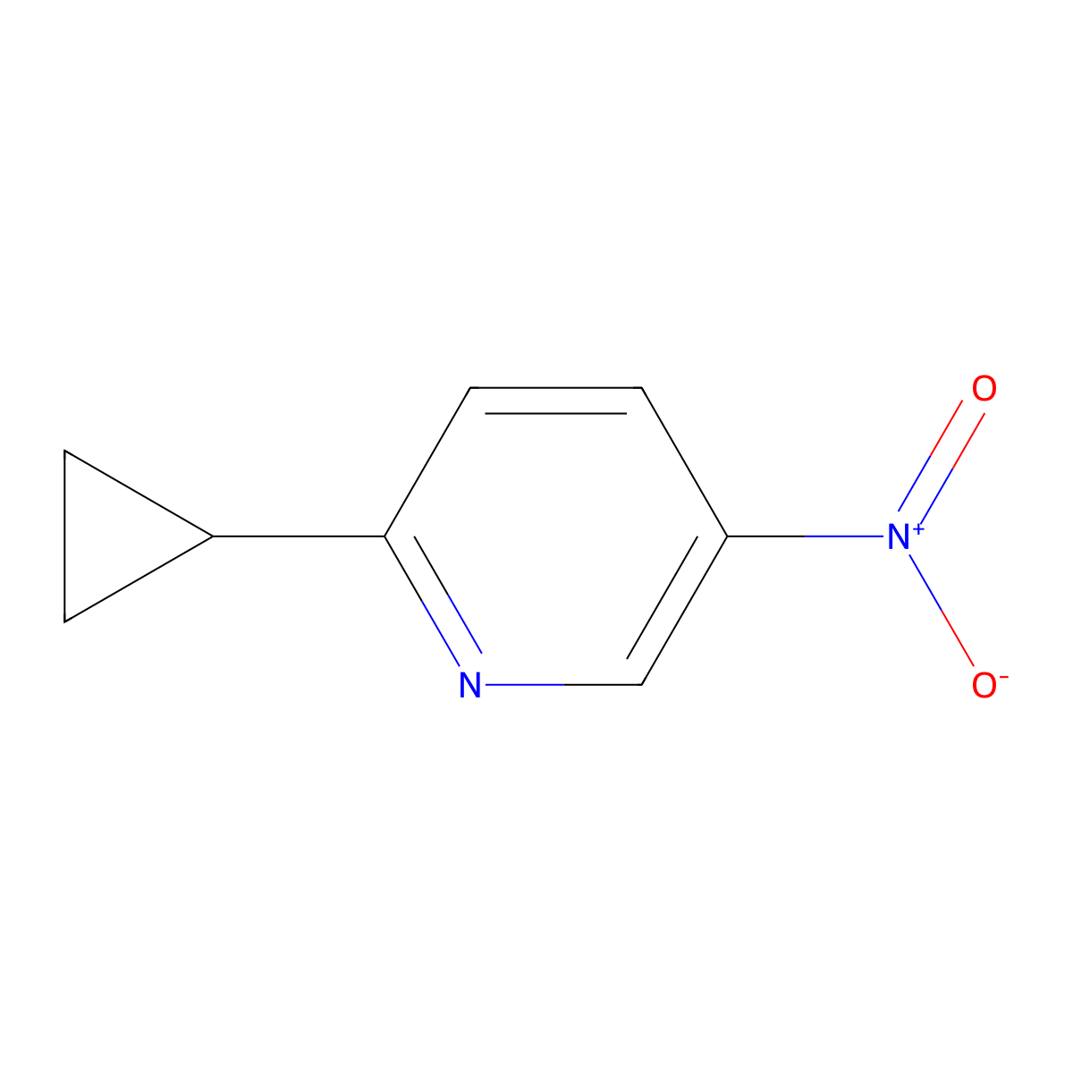 2-Cyclopropyl-5-nitropyridine molecular structure, CAS 1190380-55-2
