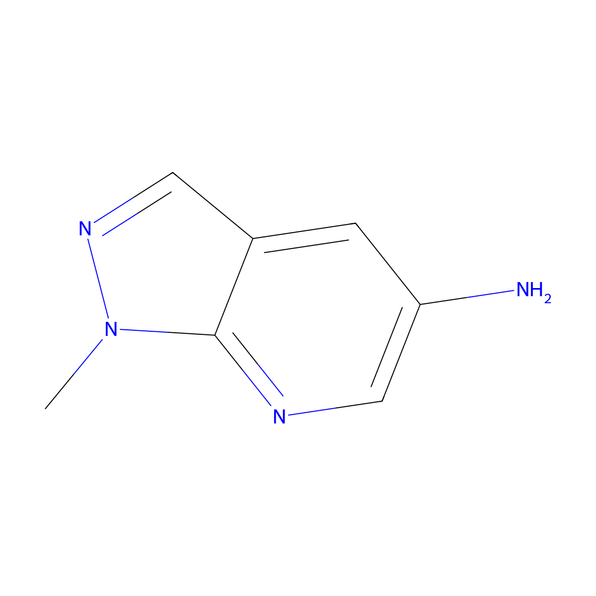 1-Methyl-1H-pyrazolo[3,4-B]pyridin-5-amine molecular structure, CAS 1190380-60-9