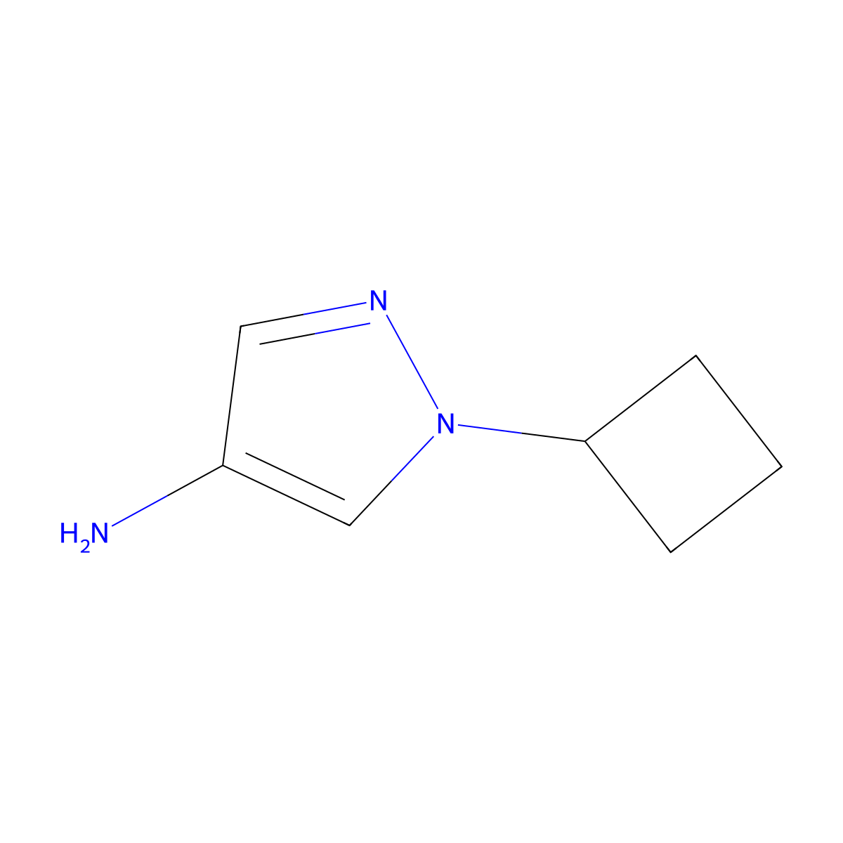 1-cyclobutyl-1H-pyrazol-4-amine molecular structure, CAS 1190380-64-3