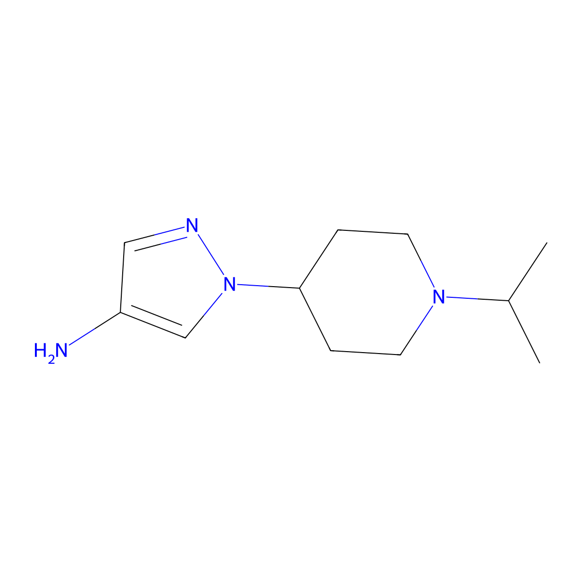 1-(1-isopropylpiperidin-4-yl)-1H-pyrazol-4-amine molecular structure, CAS 1190380-65-4