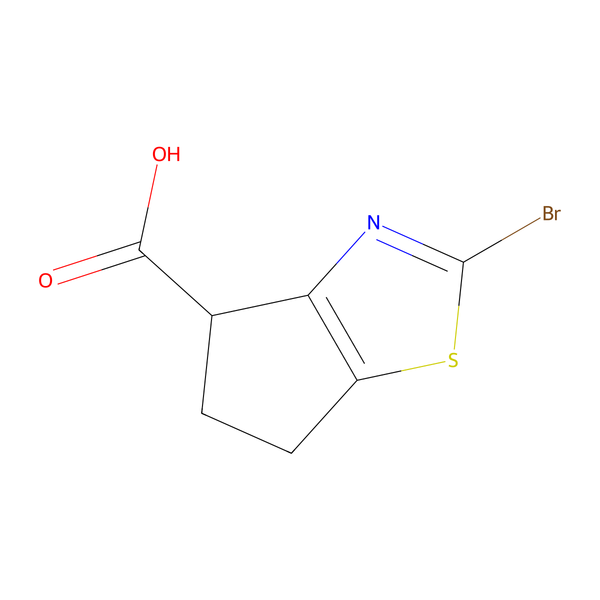 2-Bromo-4H,5H,6H-cyclopenta[D][1,3]thiazole-4-carboxylic acid molecular structure, CAS 1190391-97-9