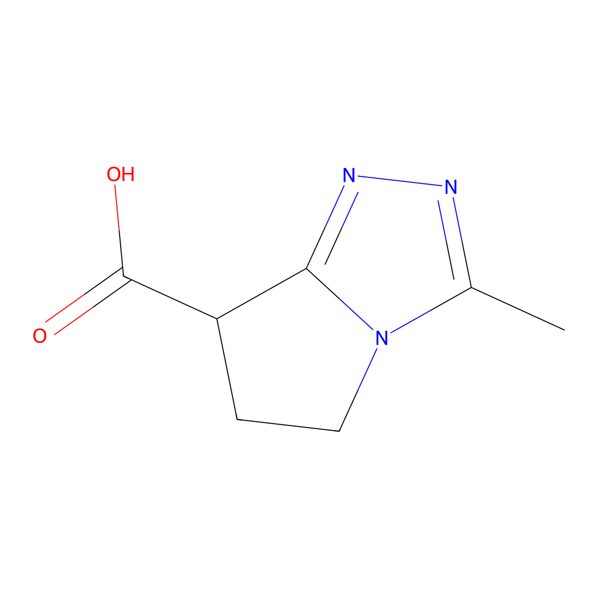 3-methyl-6,7-dihydro-5H-pyrrolo[2,1-c][1,2,4]triazole-7-carboxylic acid molecular structure, CAS 1190392-04-1