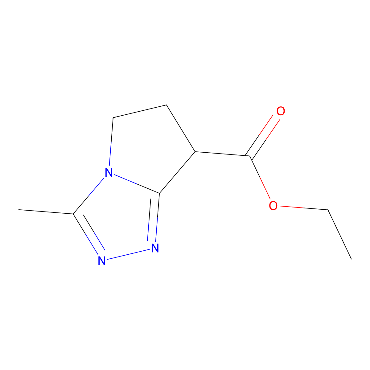 ethyl 3-methyl-6,7-dihydro-5H-pyrrolo[2,1-c][1,2,4]triazole-7-carboxylate molecular structure, CAS 1190392-05-2