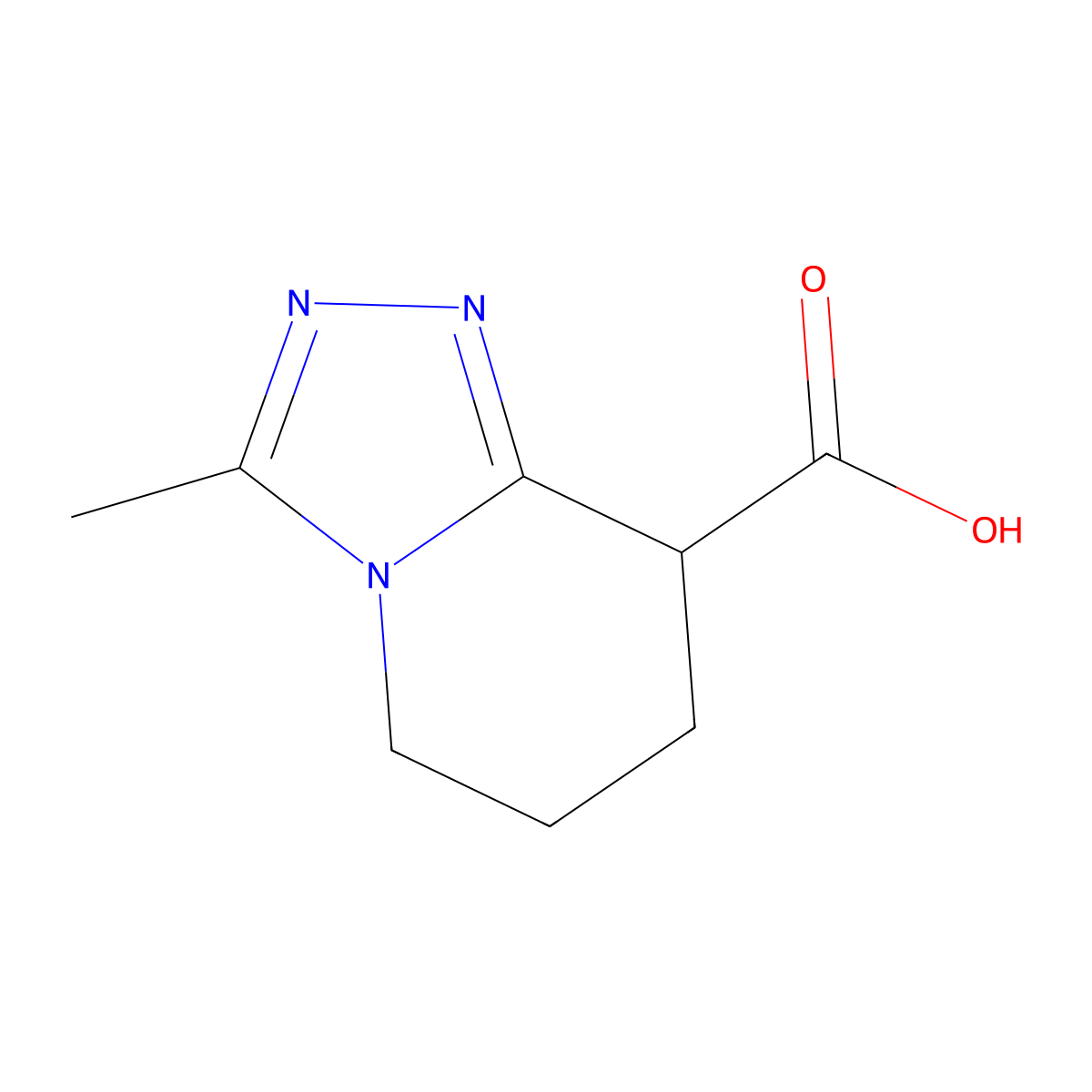 3-Methyl-5,6,7,8-tetrahydro-[1,2,4]triazolo[4,3-a]pyridine-8-carboxylic acid molecular structure, CAS 1190392-06-3