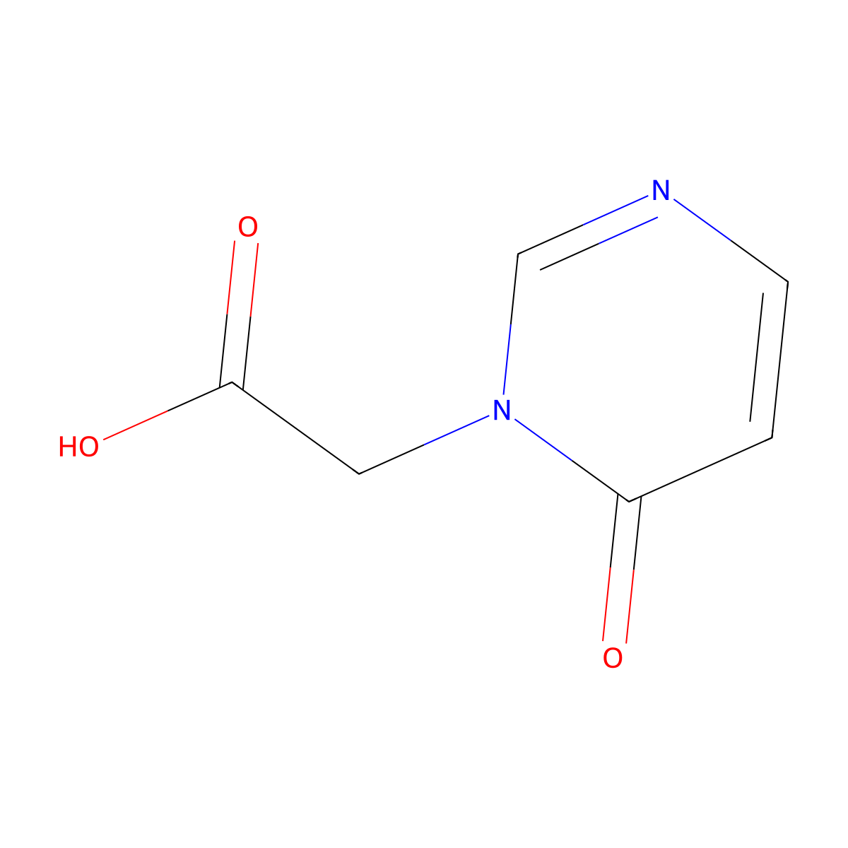 2-(6-Oxo-1,6-dihydropyrimidin-1-yl)acetic acid molecular structure, CAS 1190392-07-4