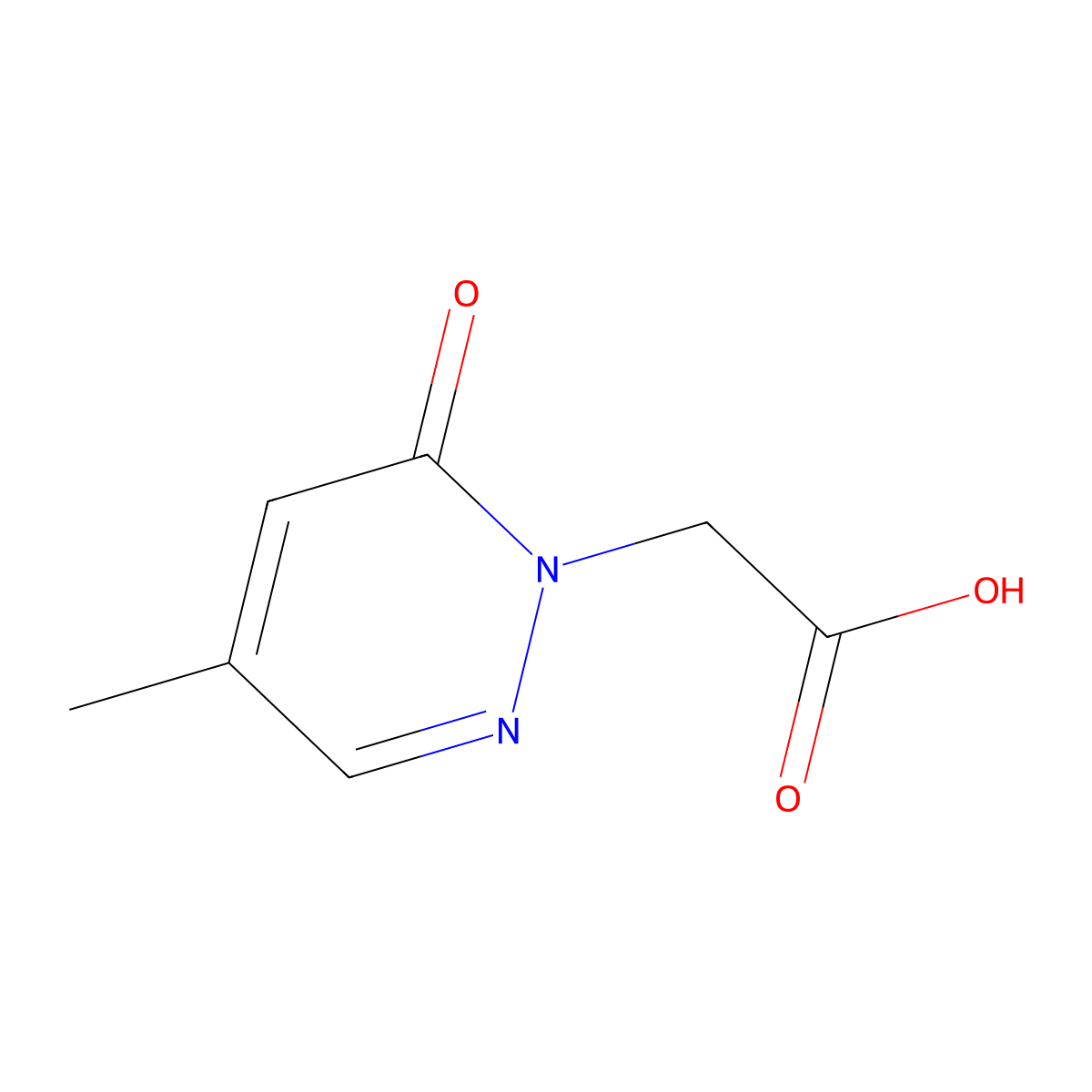 2-(4-Methyl-6-oxo-1,6-dihydropyridazin-1-yl)acetic acid molecular structure, CAS 1190392-15-4