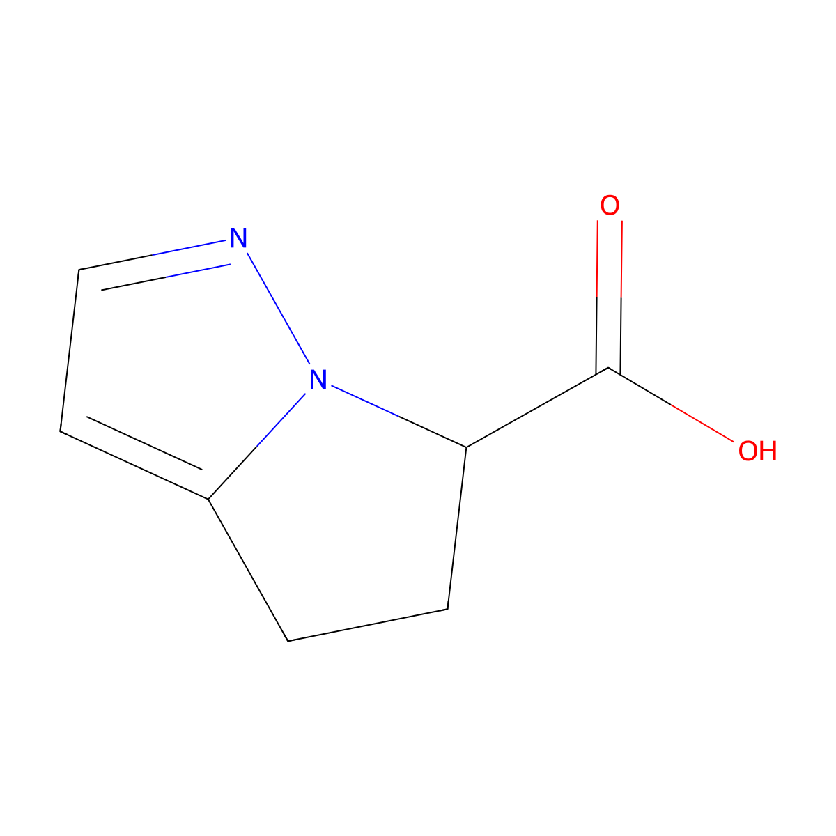 5,6-dihydro-4H-pyrrolo[1,2-b]pyrazole-6-carboxylic acid molecular structure, CAS 1190392-24-5