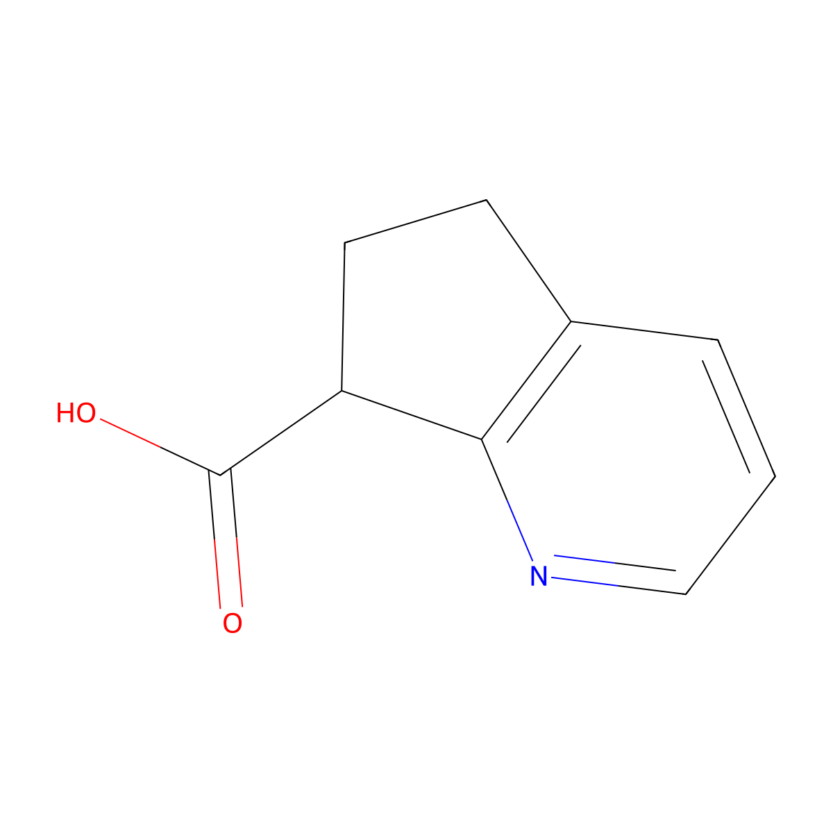 6,7-dihydro-5H-cyclopenta[b]pyridine-7-carboxylic acid molecular structure, CAS 1190392-48-3