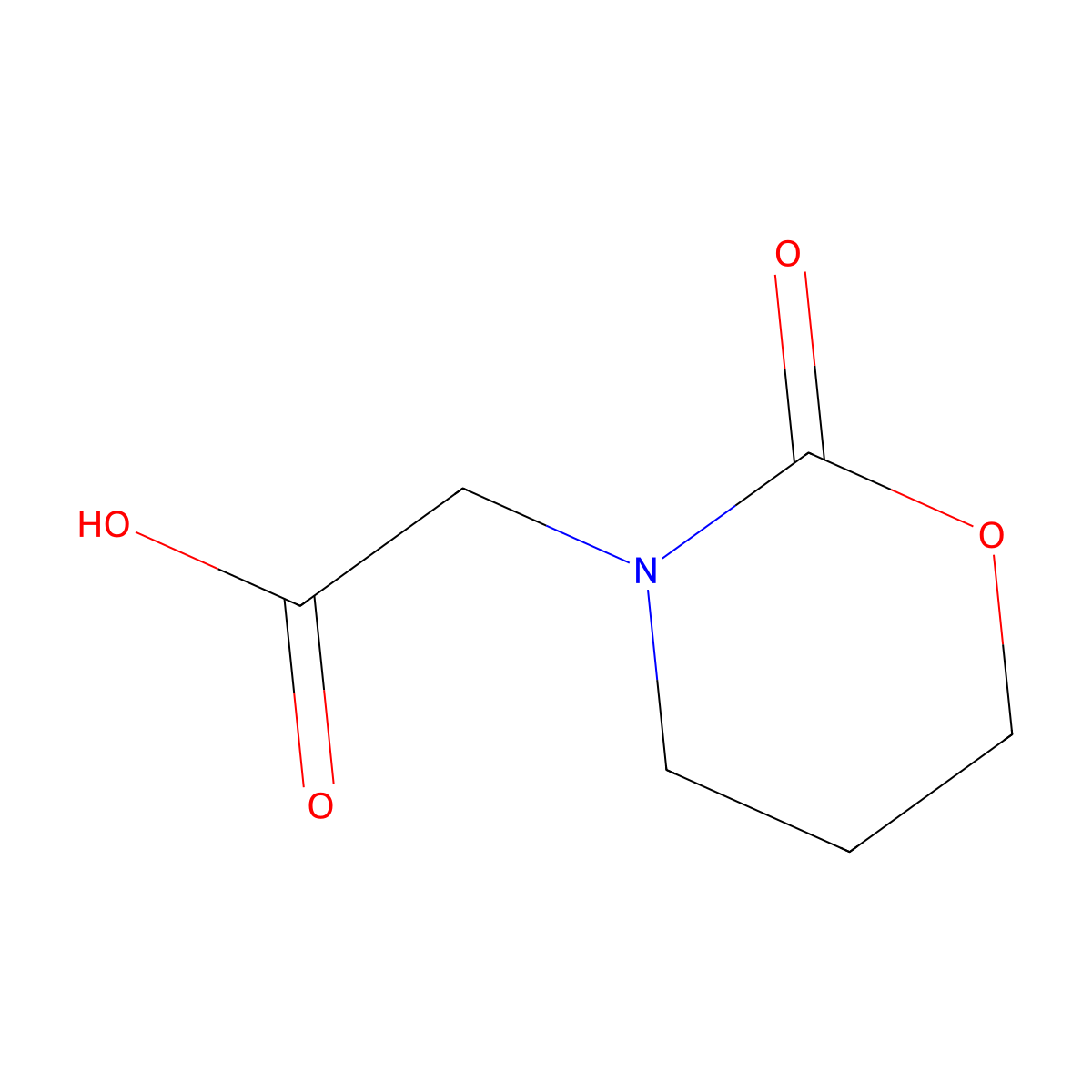 2-(2-Oxo-1,3-oxazinan-3-yl)acetic acid molecular structure, CAS 1190392-66-5