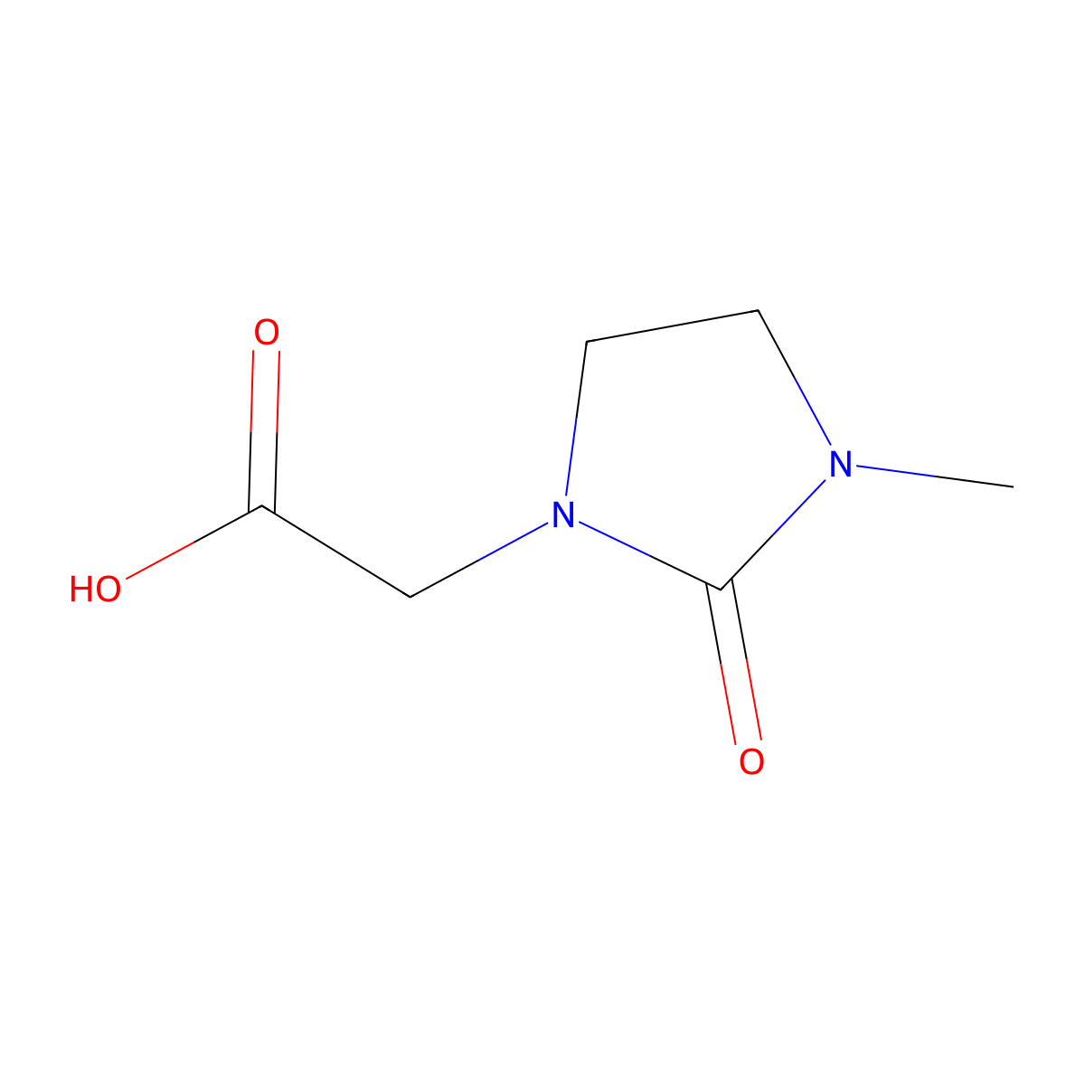 2-(3-Methyl-2-oxoimidazolidin-1-yl)acetic acid molecular structure, CAS 1190392-70-1