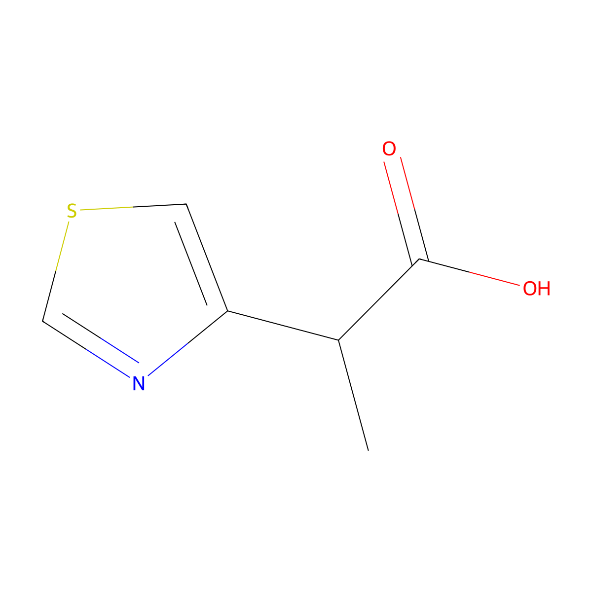2-(1,3-Thiazol-4-yl)propanoic acid molecular structure, CAS 1190392-81-4