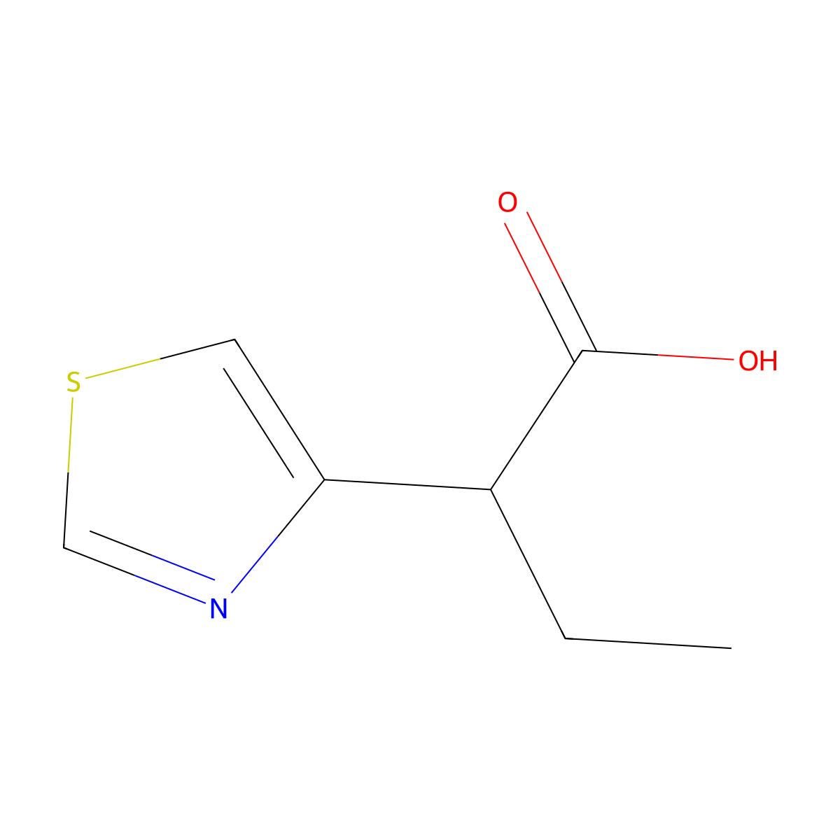 2-(1,3-Thiazol-4-yl)butanoic acid molecular structure, CAS 1190392-85-8
