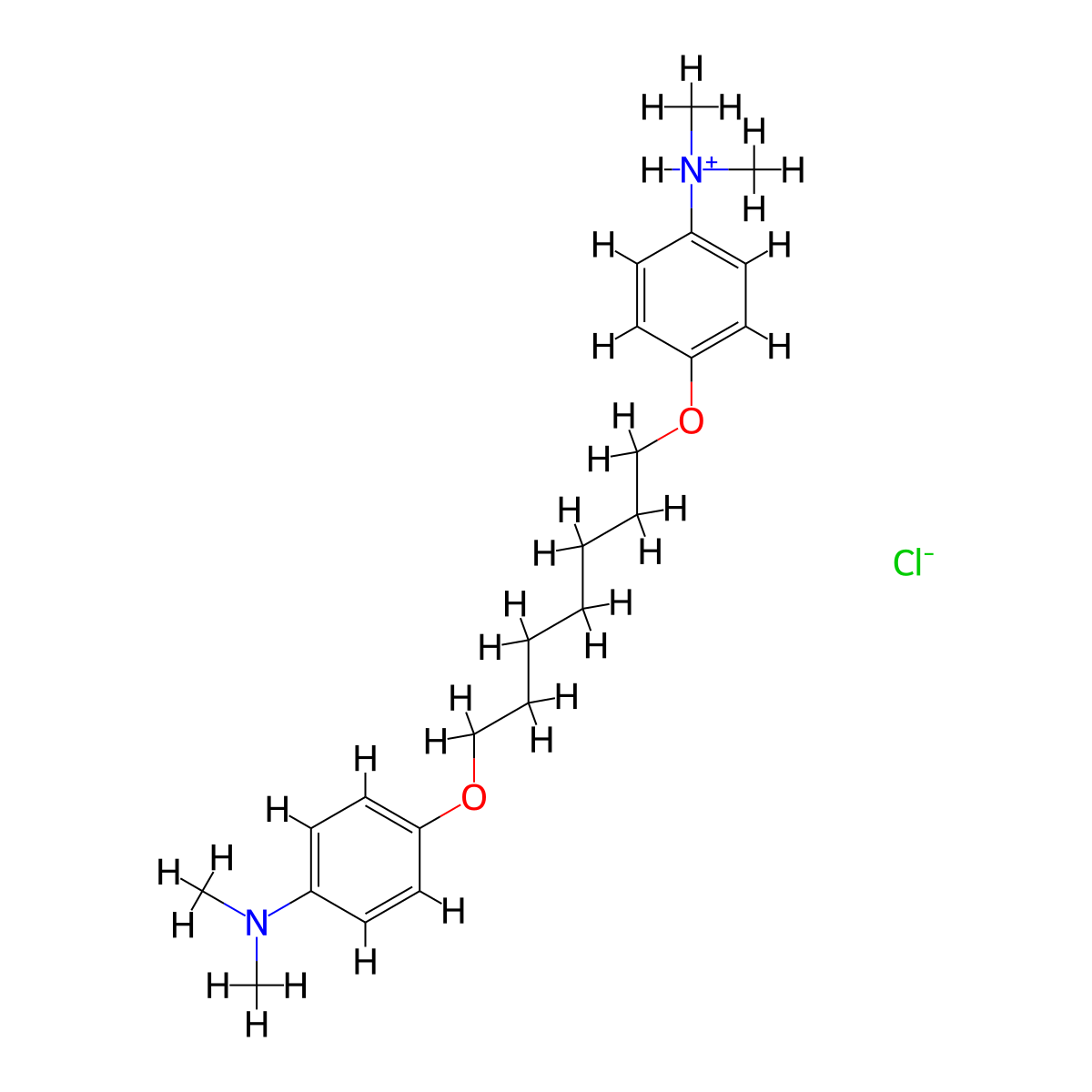 Aniline, 4,4'-(heptamethylenedioxy)bis(N,N-dimethyl-, hydrochloride molecular structure, CAS 119041-07-5