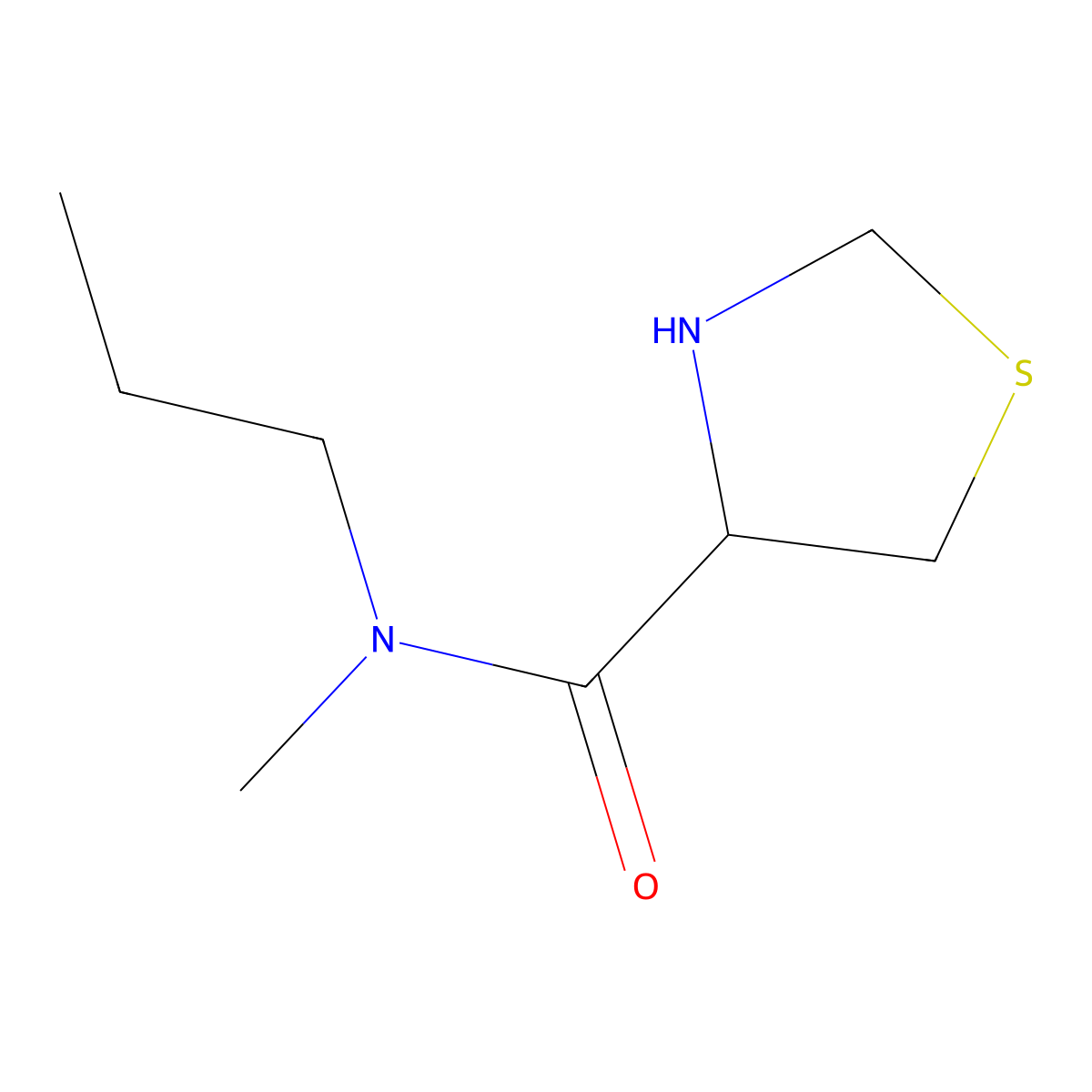 N-methyl-N-propyl-1,3-thiazolidine-4-carboxamide molecular structure, CAS 1190416-54-6