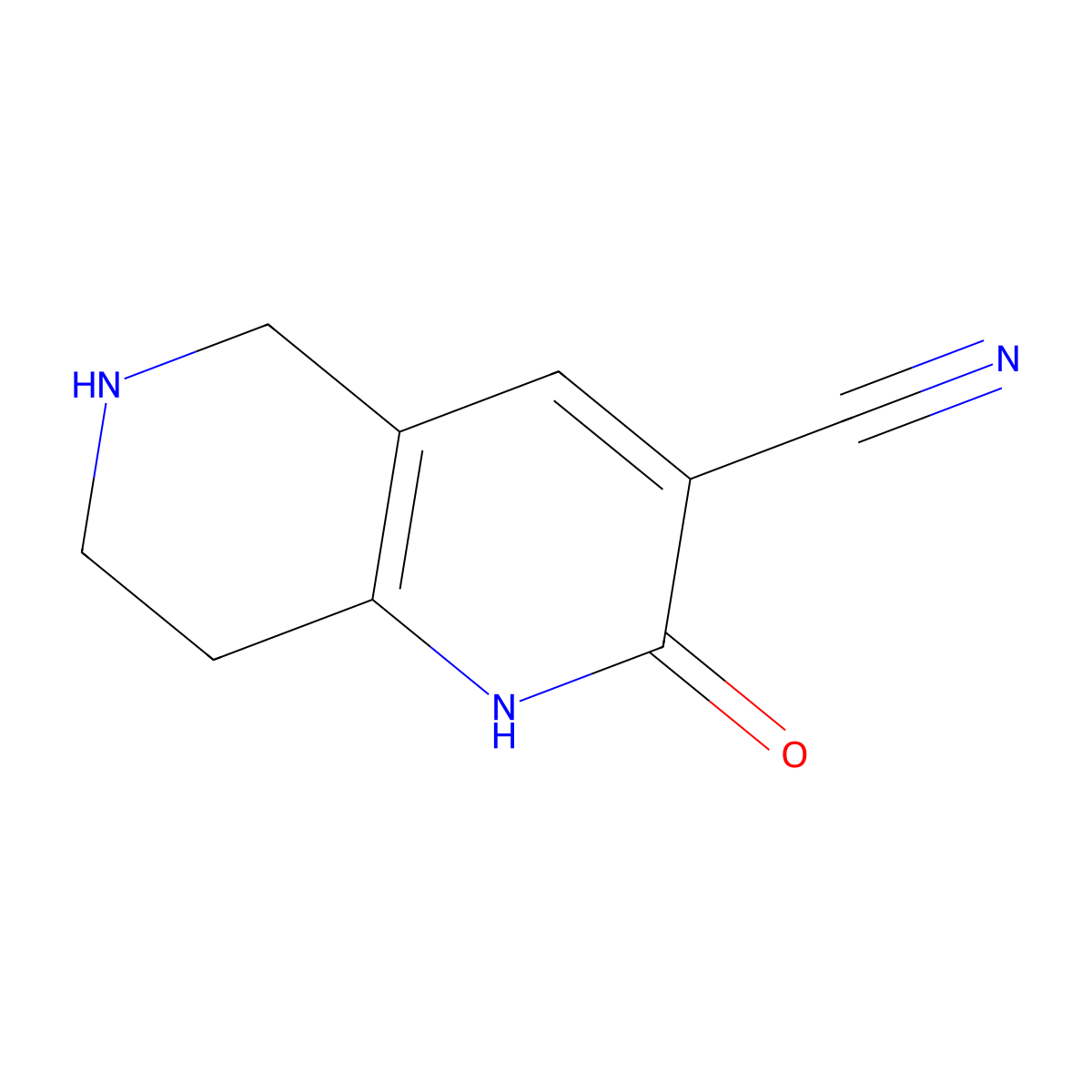 2-Oxo-1,2,5,6,7,8-hexahydro-1,6-naphthyridine-3-carbonitrile molecular structure, CAS 1190440-62-0