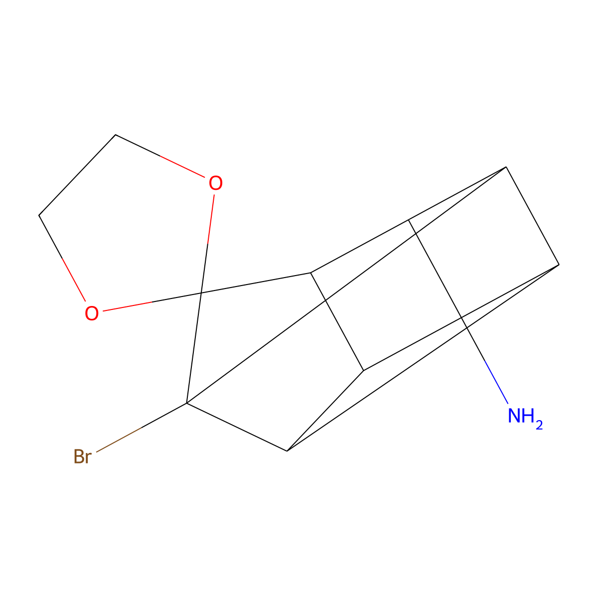 1'-Bromospiro[[1,3]dioxolane-2,9'-pentacyclo[4.3.0.0(2,5).0(3,8).0(4,7)]nonan]-4'-amine molecular structure, CAS 119045-19-1