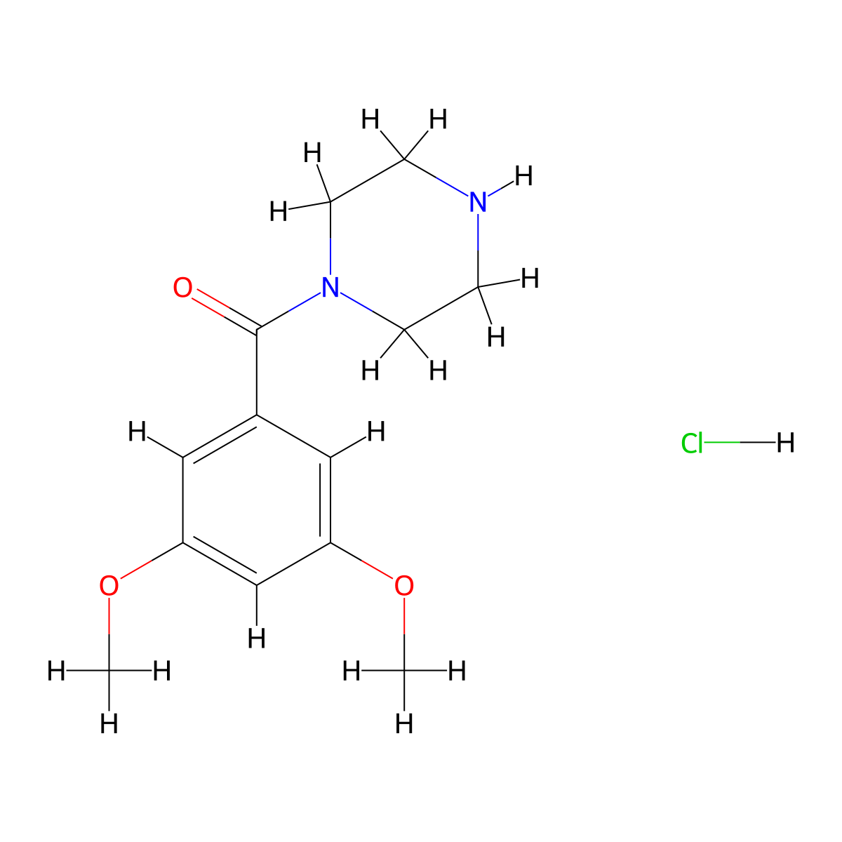 1-(3,5-Dimethoxybenzoyl)piperazine hydrochloride molecular structure, CAS 119049-62-6