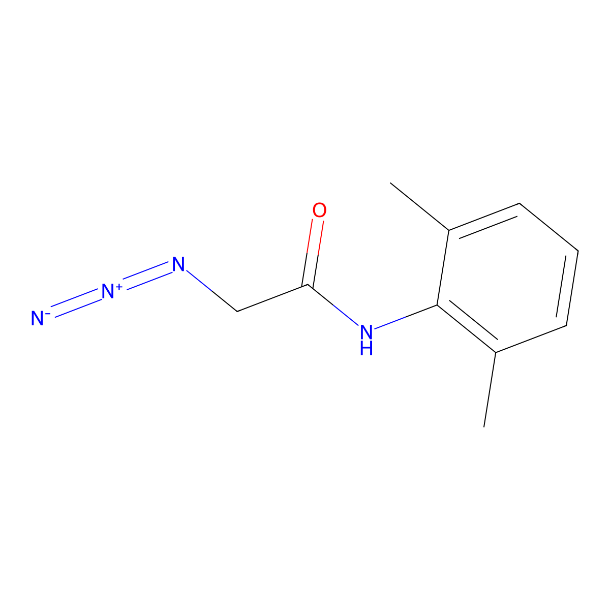 2-azido-N-(2,6-dimethylphenyl)acetamide molecular structure, CAS 119053-70-2