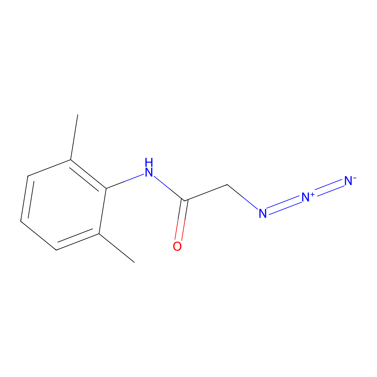 2-azido-N-(2,6-dimethylphenyl)acetamide molecular structure, CAS 119053-70-2