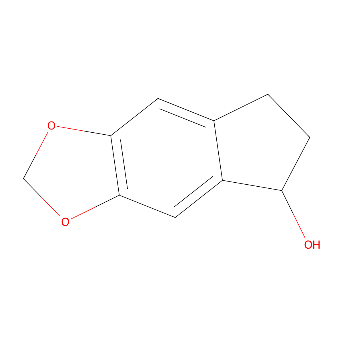 6,7-dihydro-5H-indeno[5,6-d][1,3]dioxol-5-ol molecular structure, CAS 119055-20-8