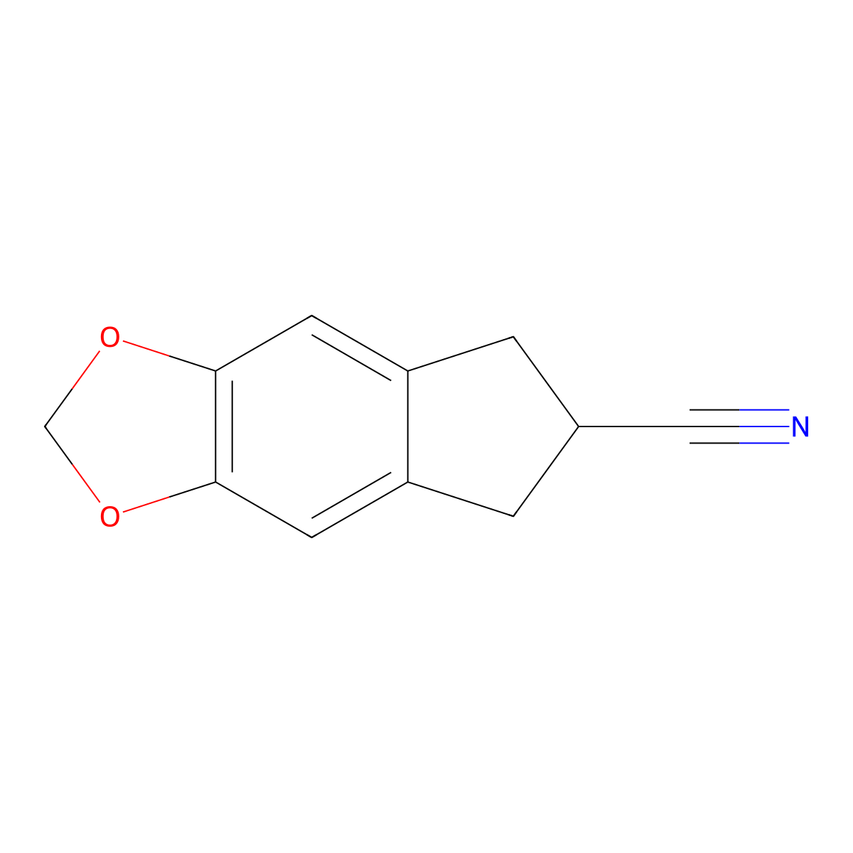 6,7-Dihydro-5H-indeno[5,6-D][1,3]dioxole-6-carbonitrile molecular structure, CAS 119055-22-0