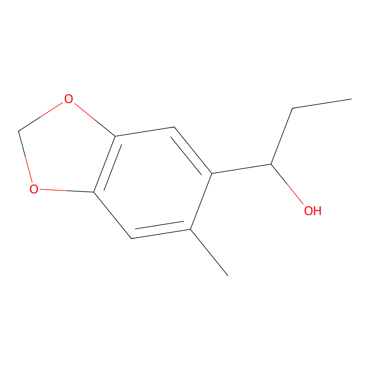 1-(6-Methylbenzo[d][1,3]dioxol-5-yl)propan-1-ol molecular structure, CAS 119055-69-5
