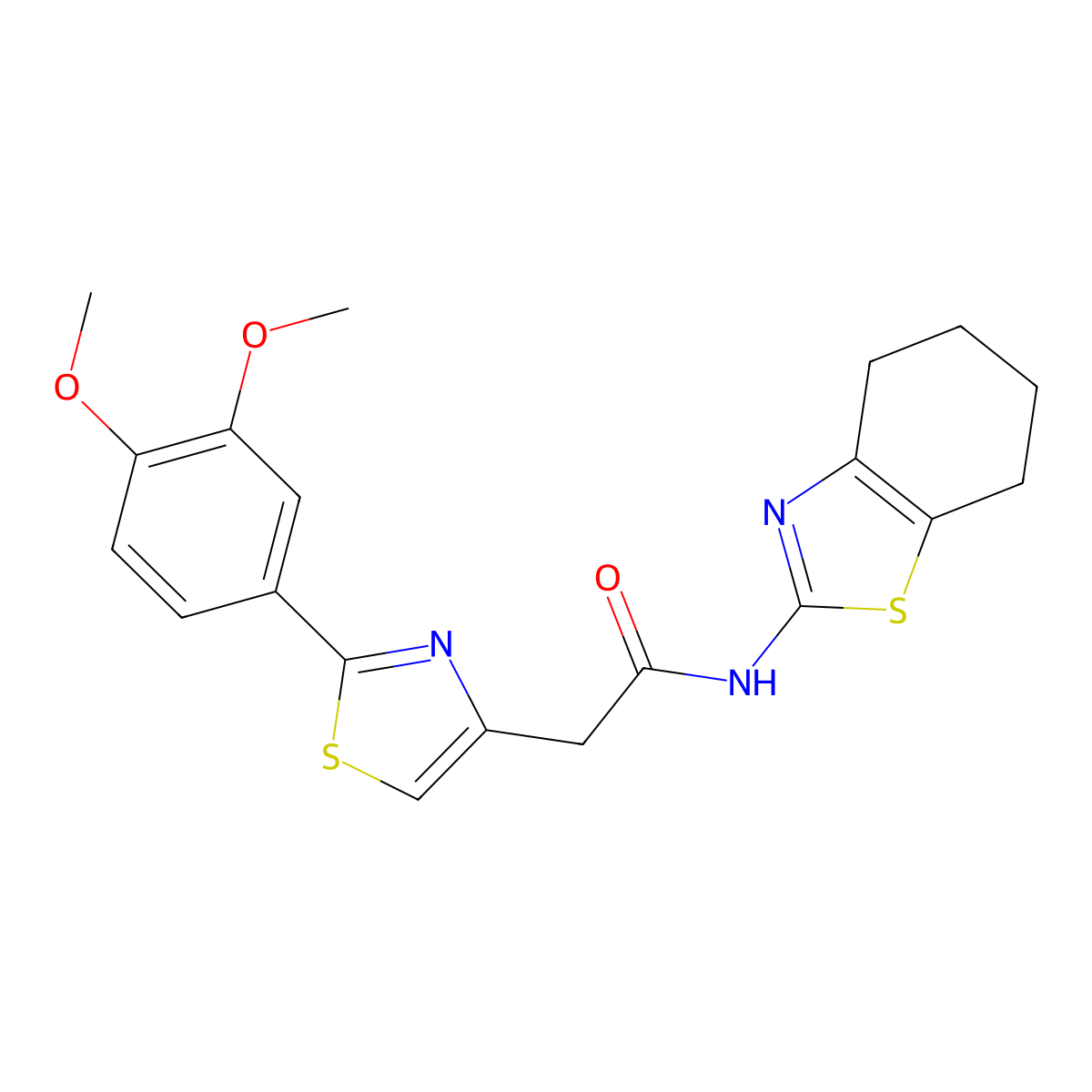 2-[2-(3,4-dimethoxyphenyl)-1,3-thiazol-4-yl]-N-[(2Z)-4,5,6,7-tetrahydro-1,3-benzothiazol-2(3H)-ylidene]acetamide molecular structure, CAS 1190554-27-8