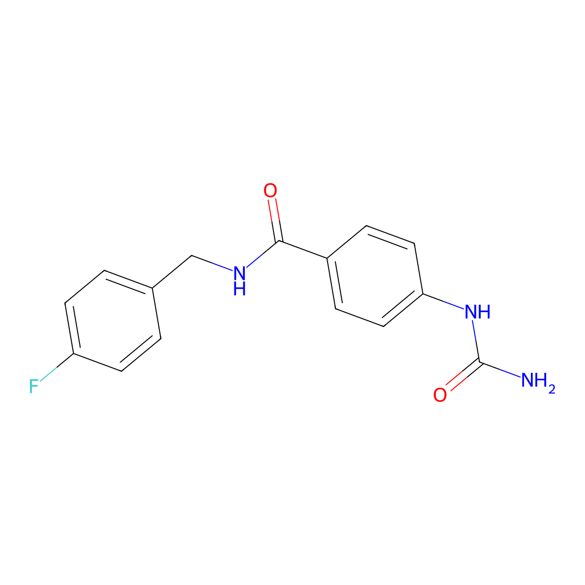 4-(carbamoylamino)-N-[(4-fluorophenyl)methyl]benzamide molecular structure, CAS 1190576-32-9