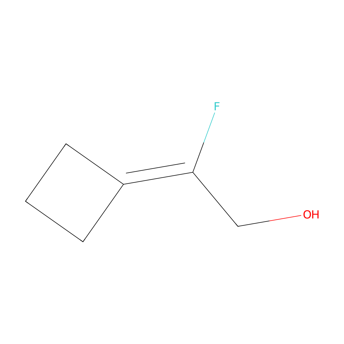 2-Cyclobutylidene-2-fluoroethan-1-ol molecular structure, CAS 119059-93-7
