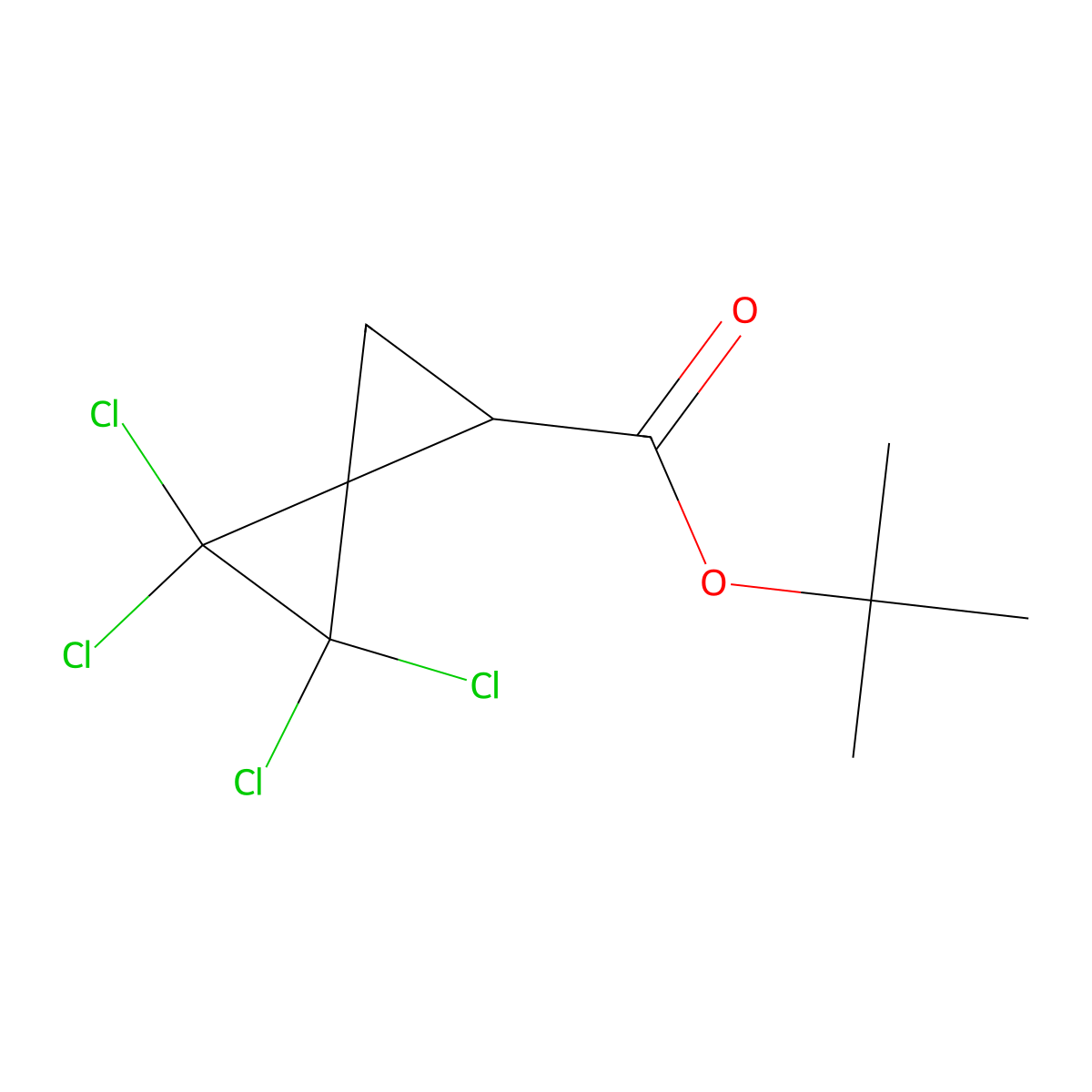 Tert-butyl 4,4,5,5-tetrachlorospiro[2.2]pentane-1-carboxylate molecular structure, CAS 119060-44-5