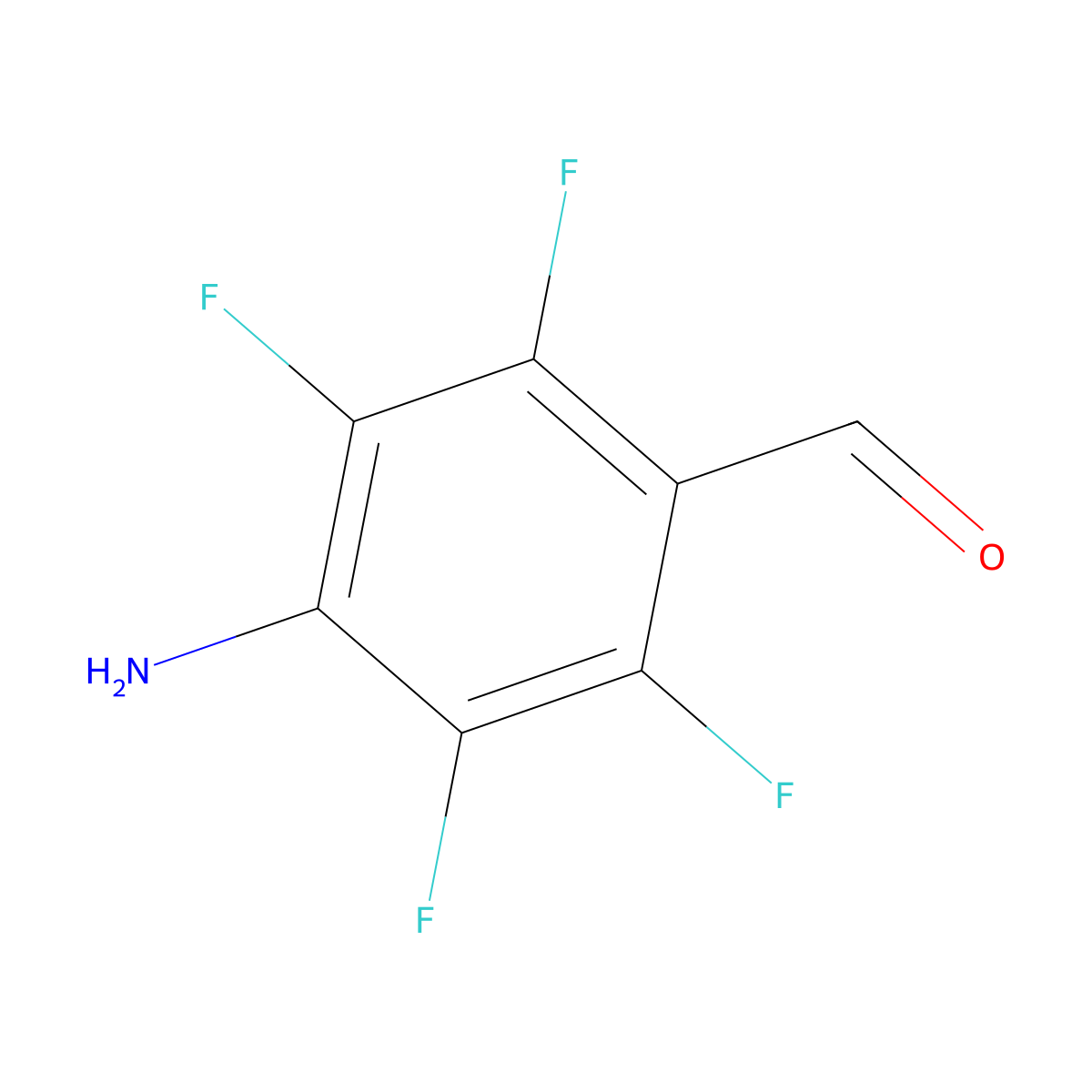 Benzaldehyde, 4-amino-2,3,5,6-tetrafluoro- molecular structure, CAS 119060-58-1