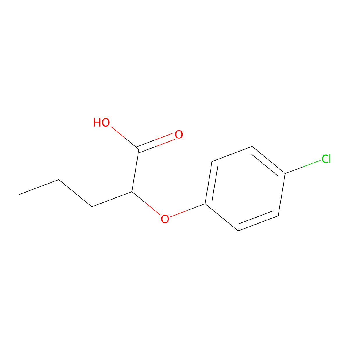 2-(4-chlorophenoxy)pentanoic Acid molecular structure, CAS 119061-16-4